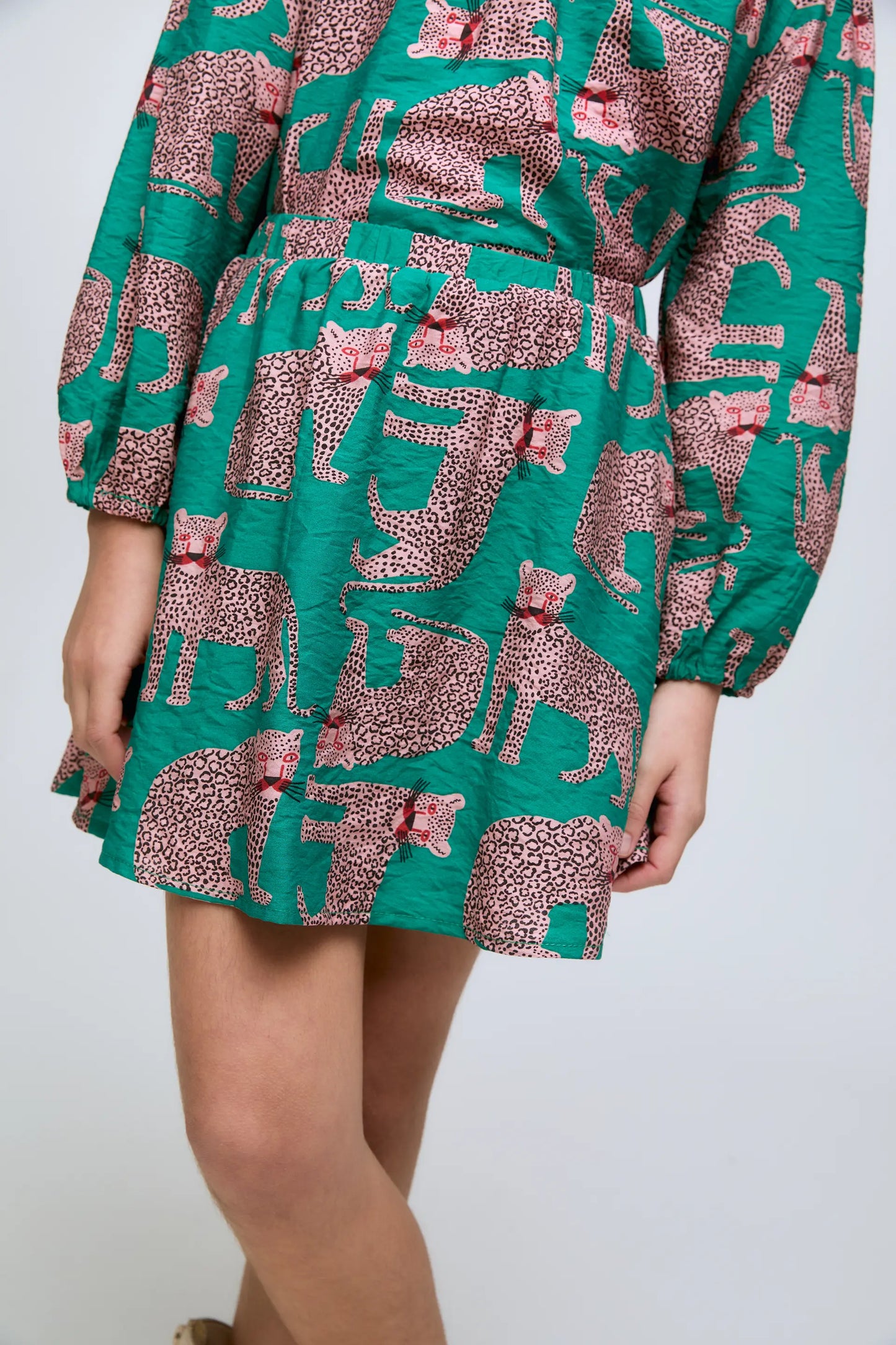 Gonna corta da bambina con stampa Onca