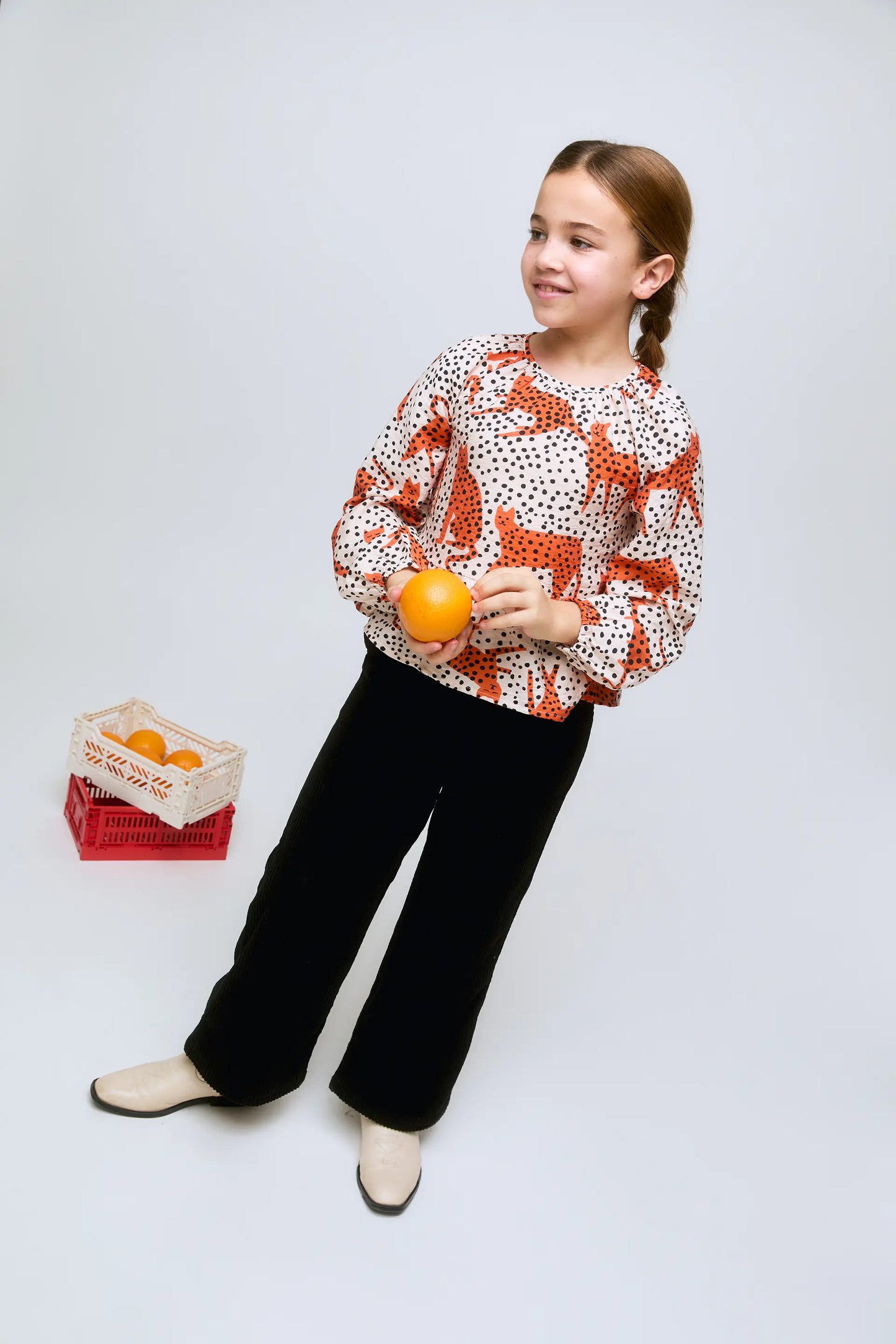 Tano printed long-sleeved top