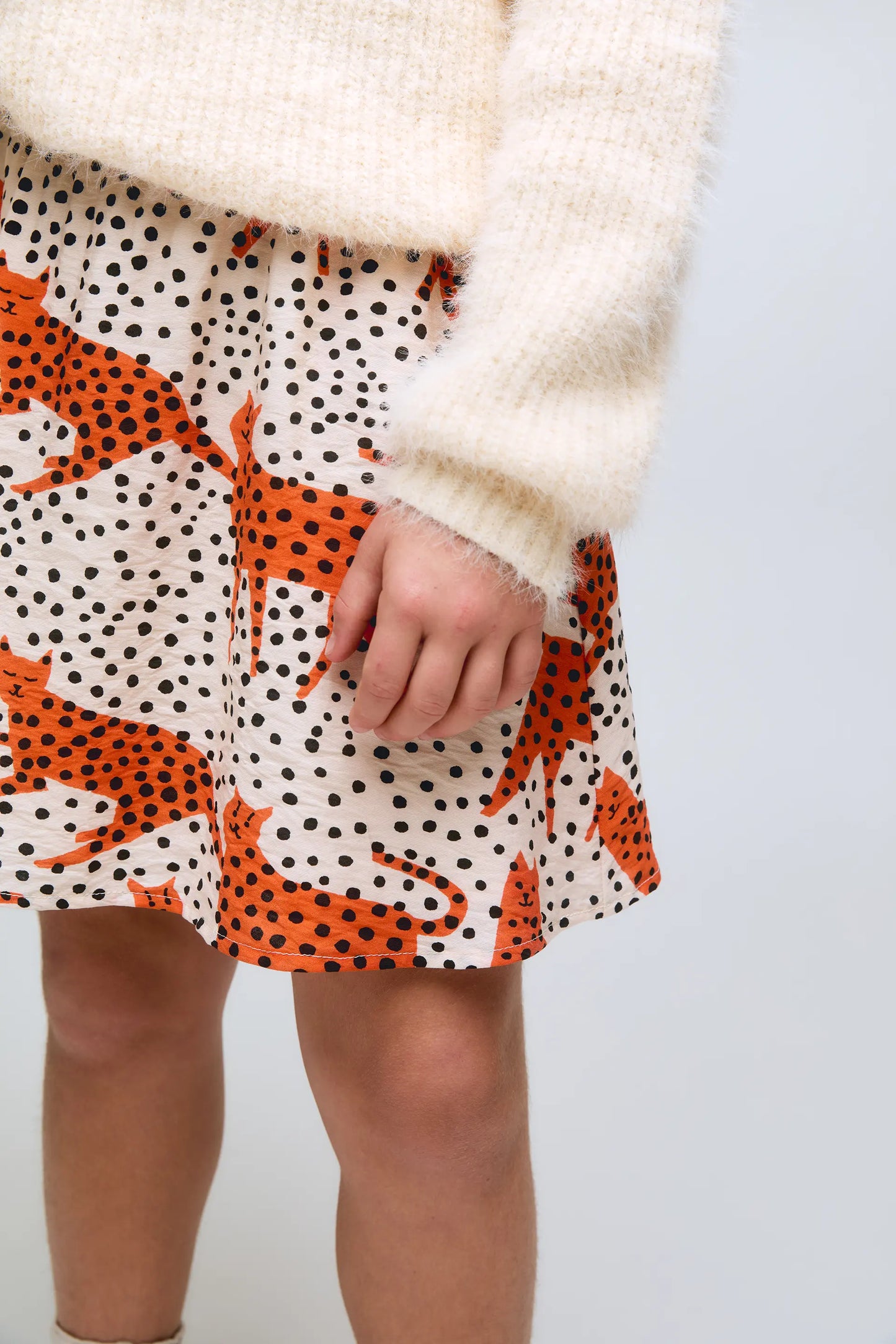 Gonna corta da bambina con stampa Tano