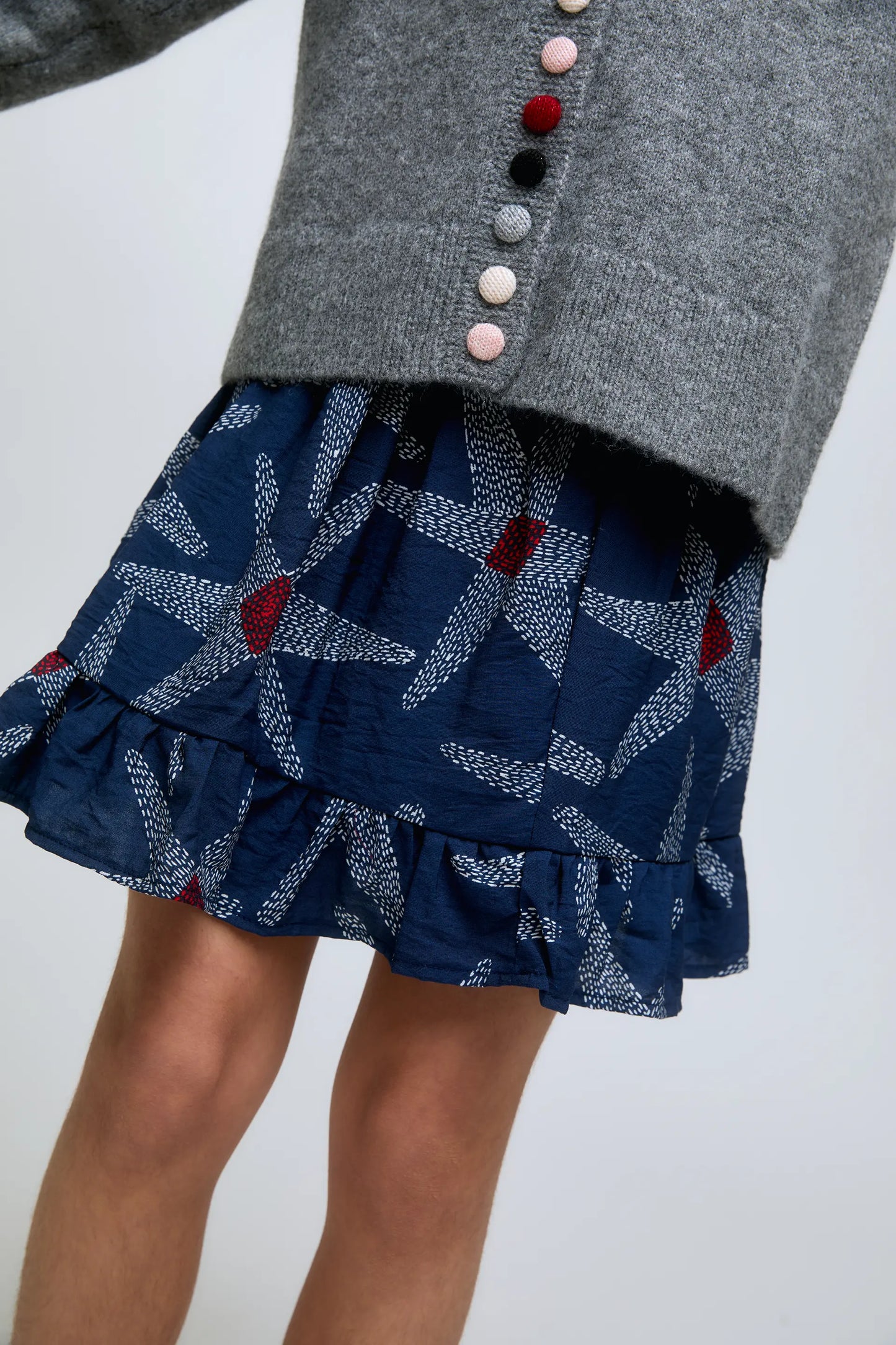 Girl's short skirt with Starship print