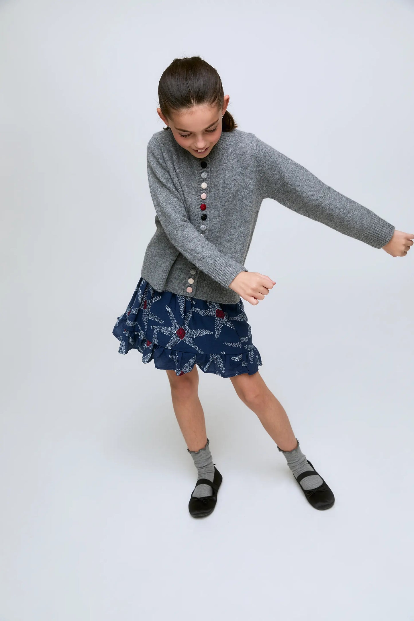 Girl's short skirt with Starship print