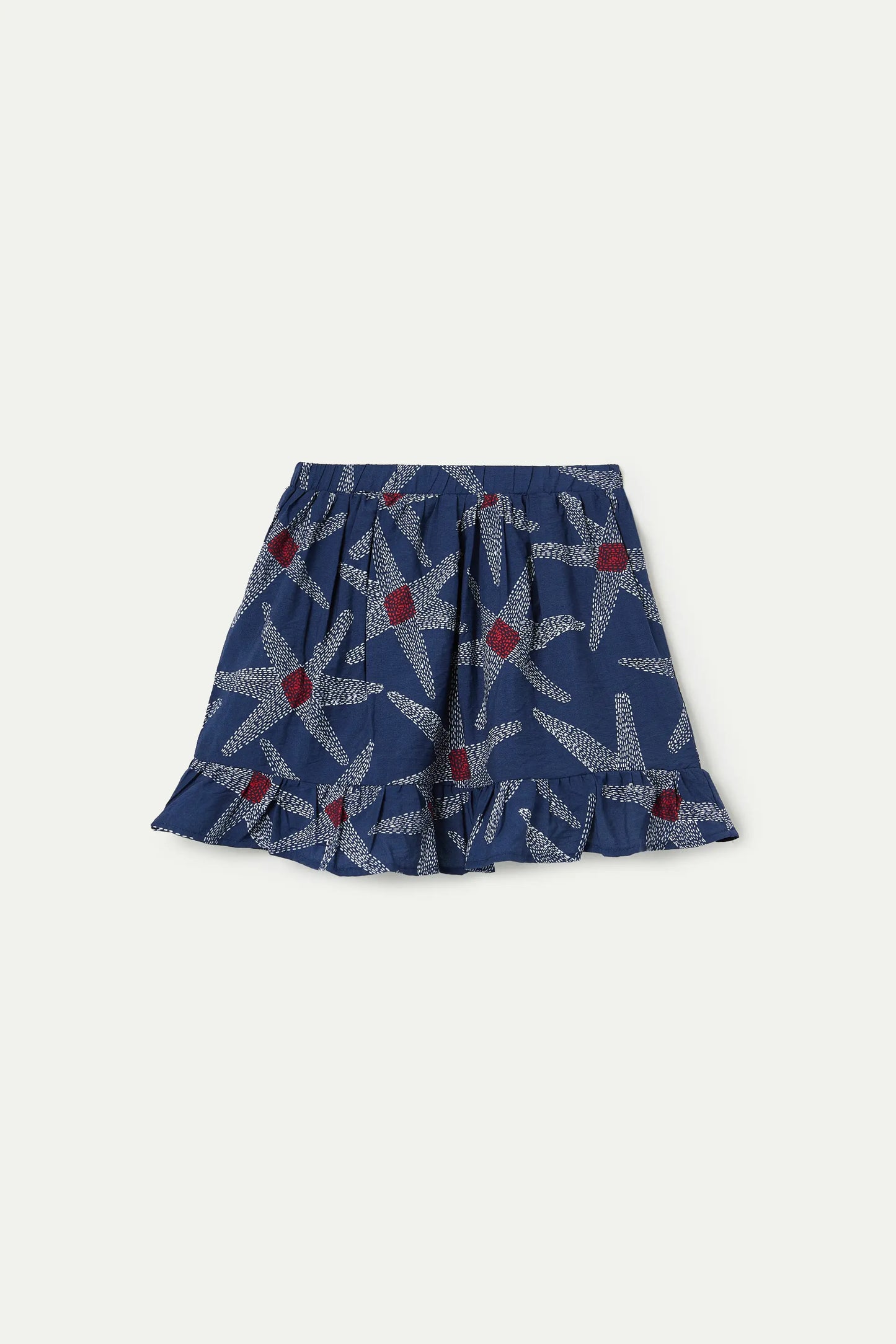 Girl's short skirt with Starship print