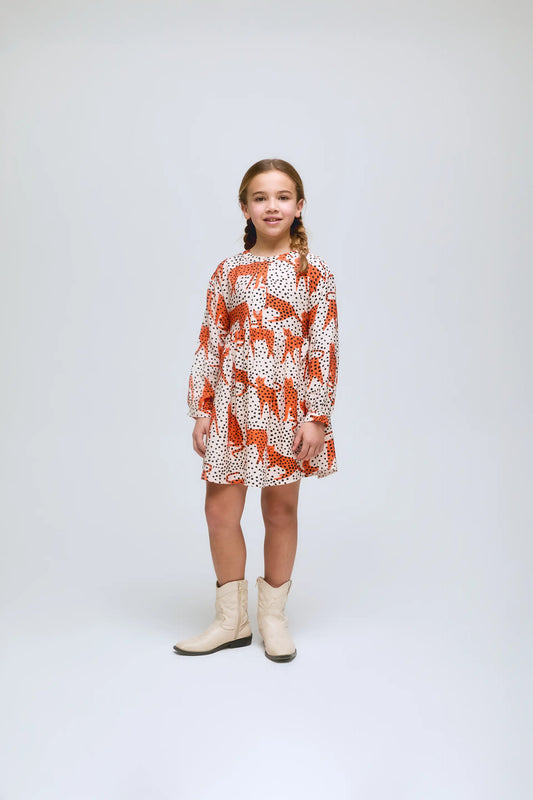 Vestido corto de niña estampado Tano