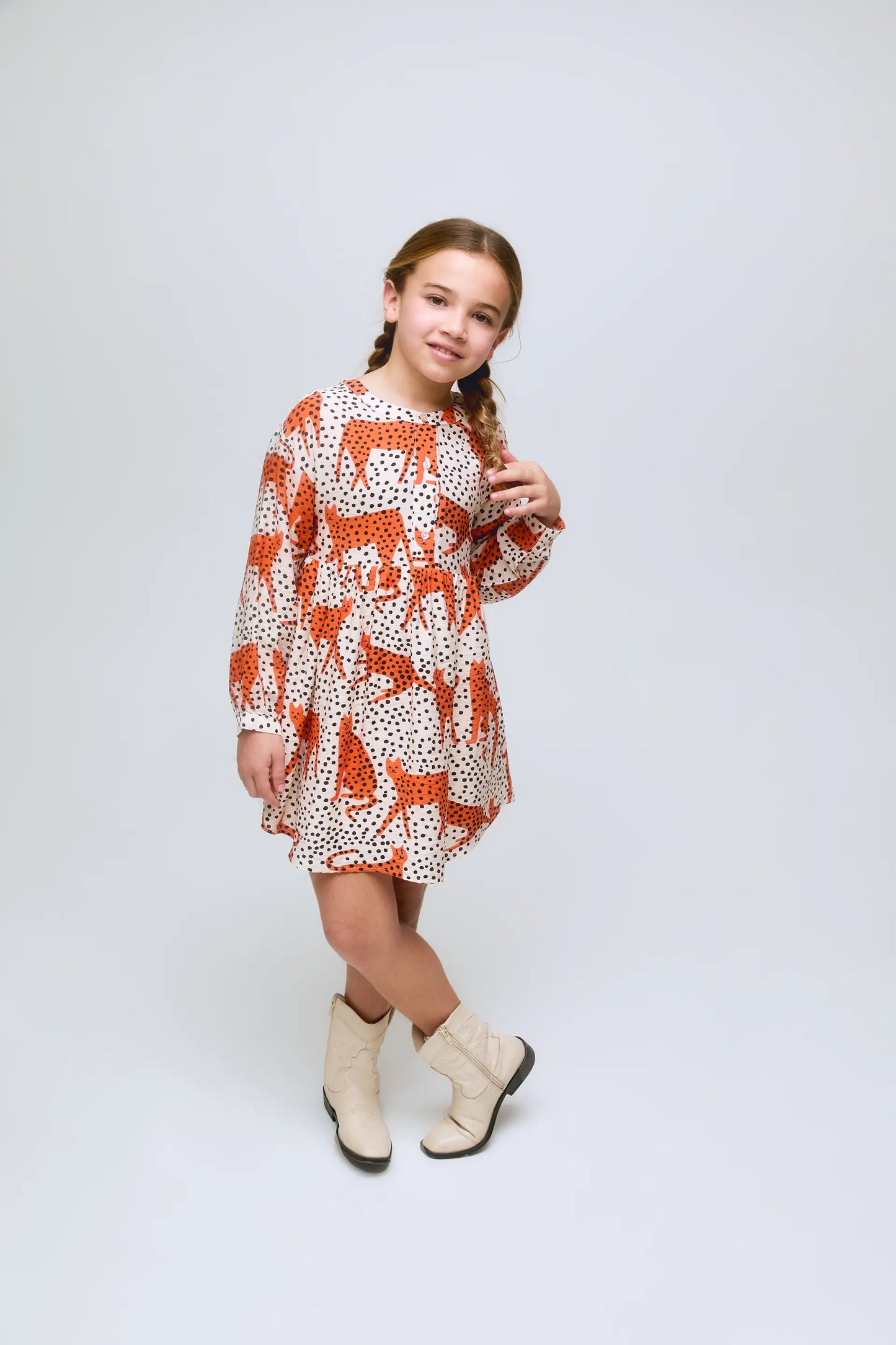 Tano printed short girl's dress