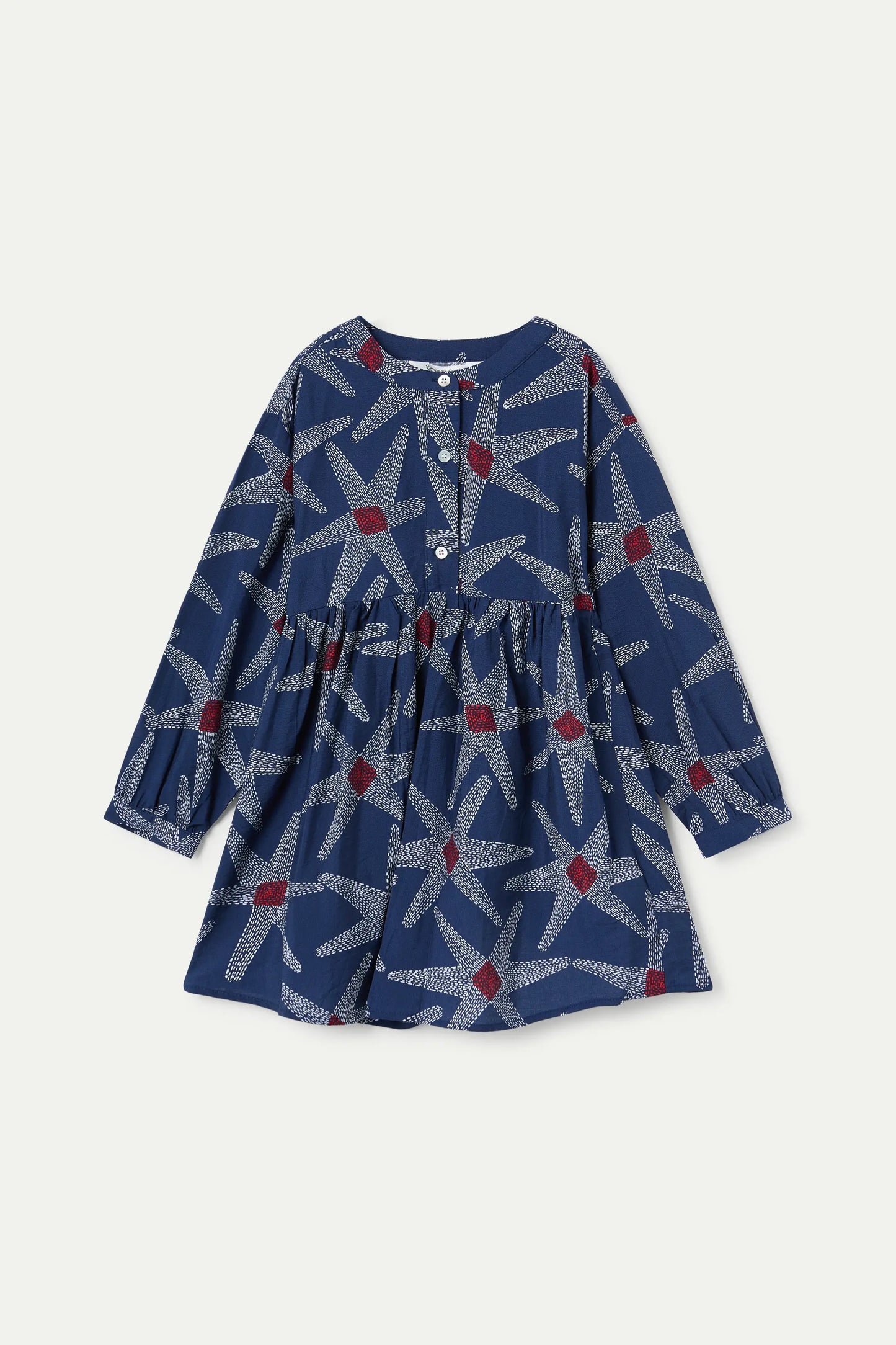 Abito corto da bambina con stampa di astronave