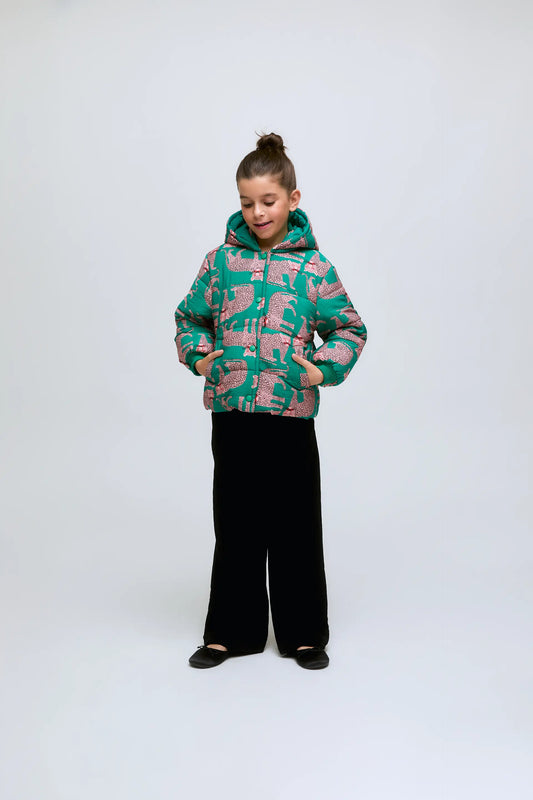 Abrigo de niña acolchado con estampado Onca