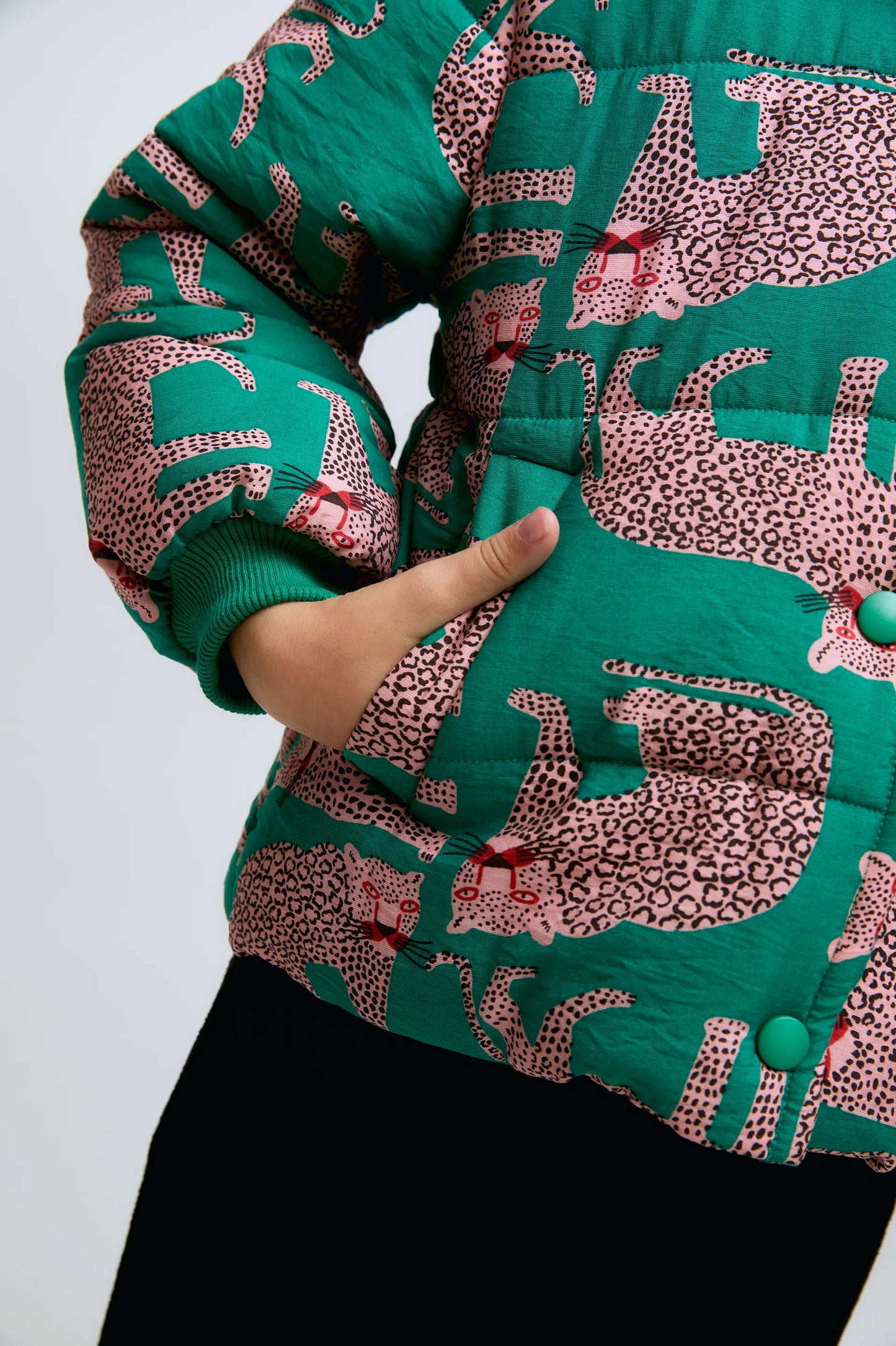 Cappotto imbottito da bambina con stampa Onca