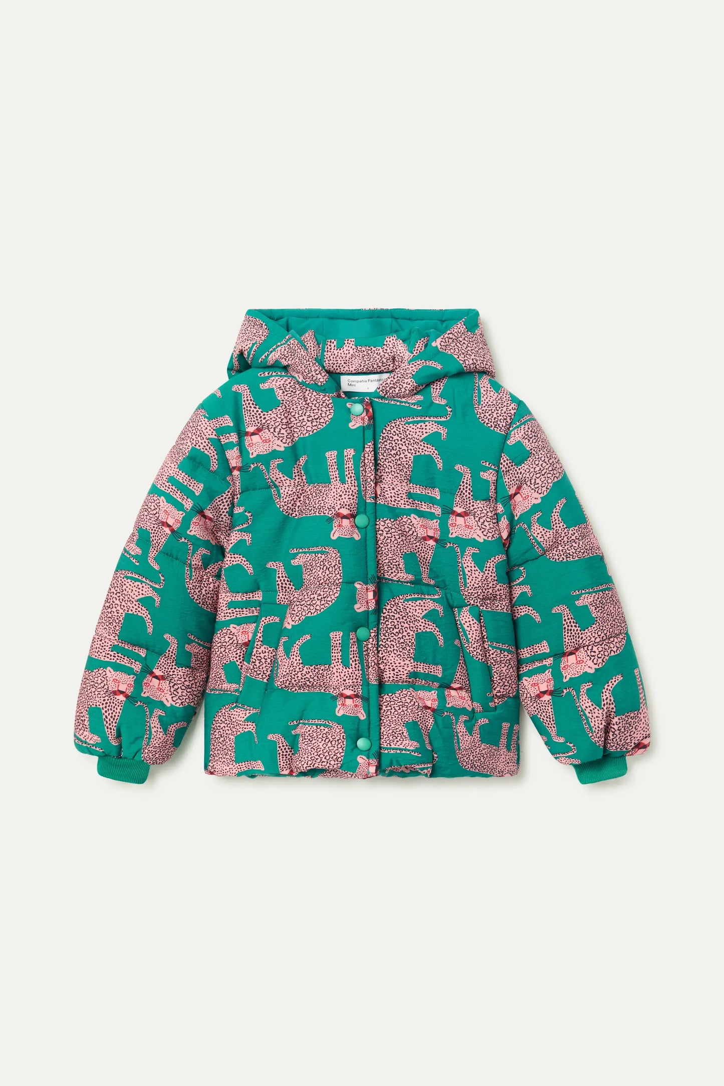 Cappotto imbottito da bambina con stampa Onca