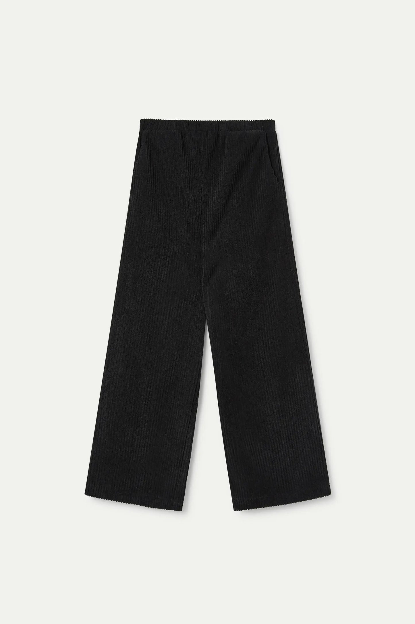 Wide-leg black corduroy pants for girls