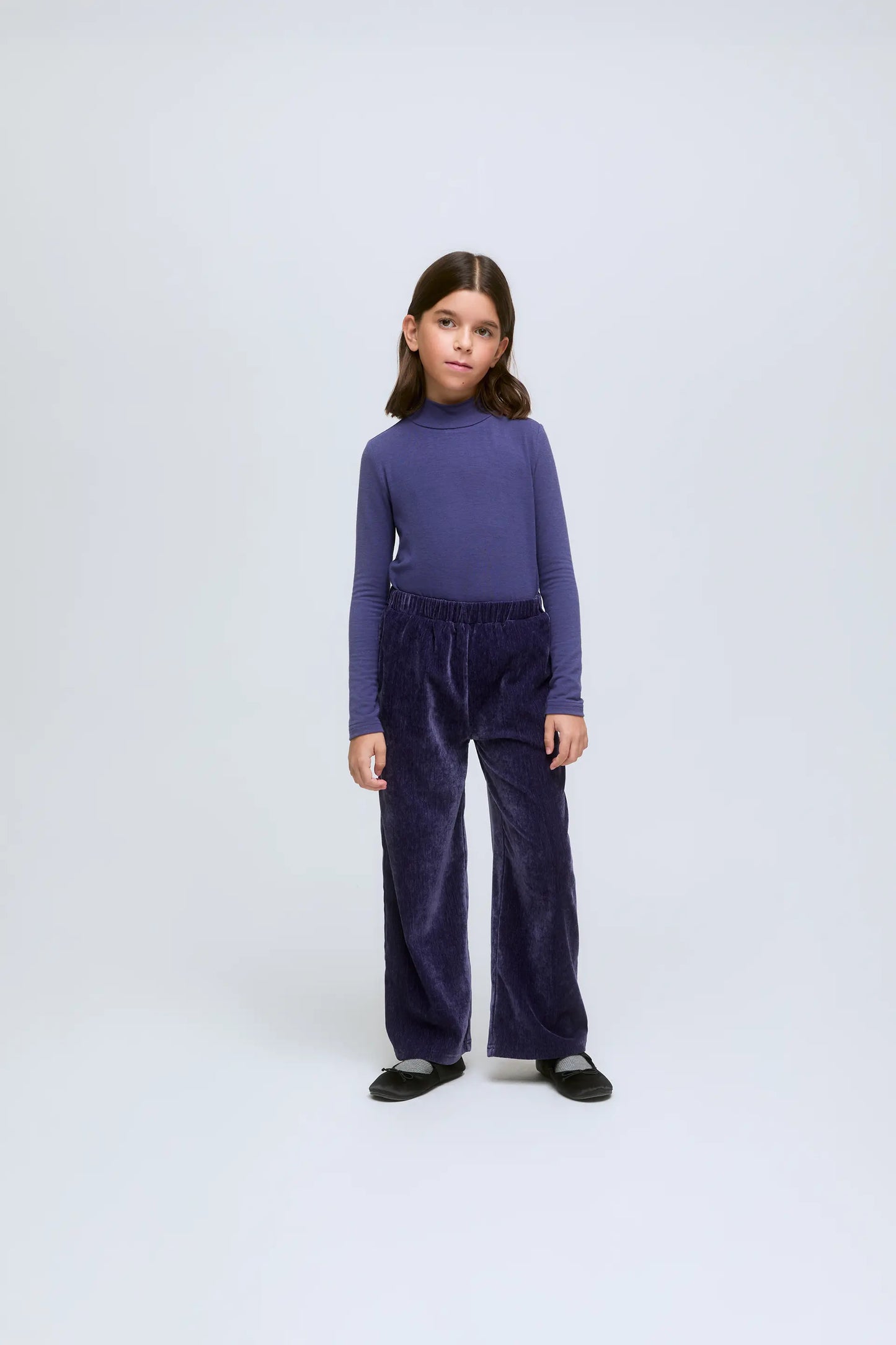 Purple turtleneck girl's sweater