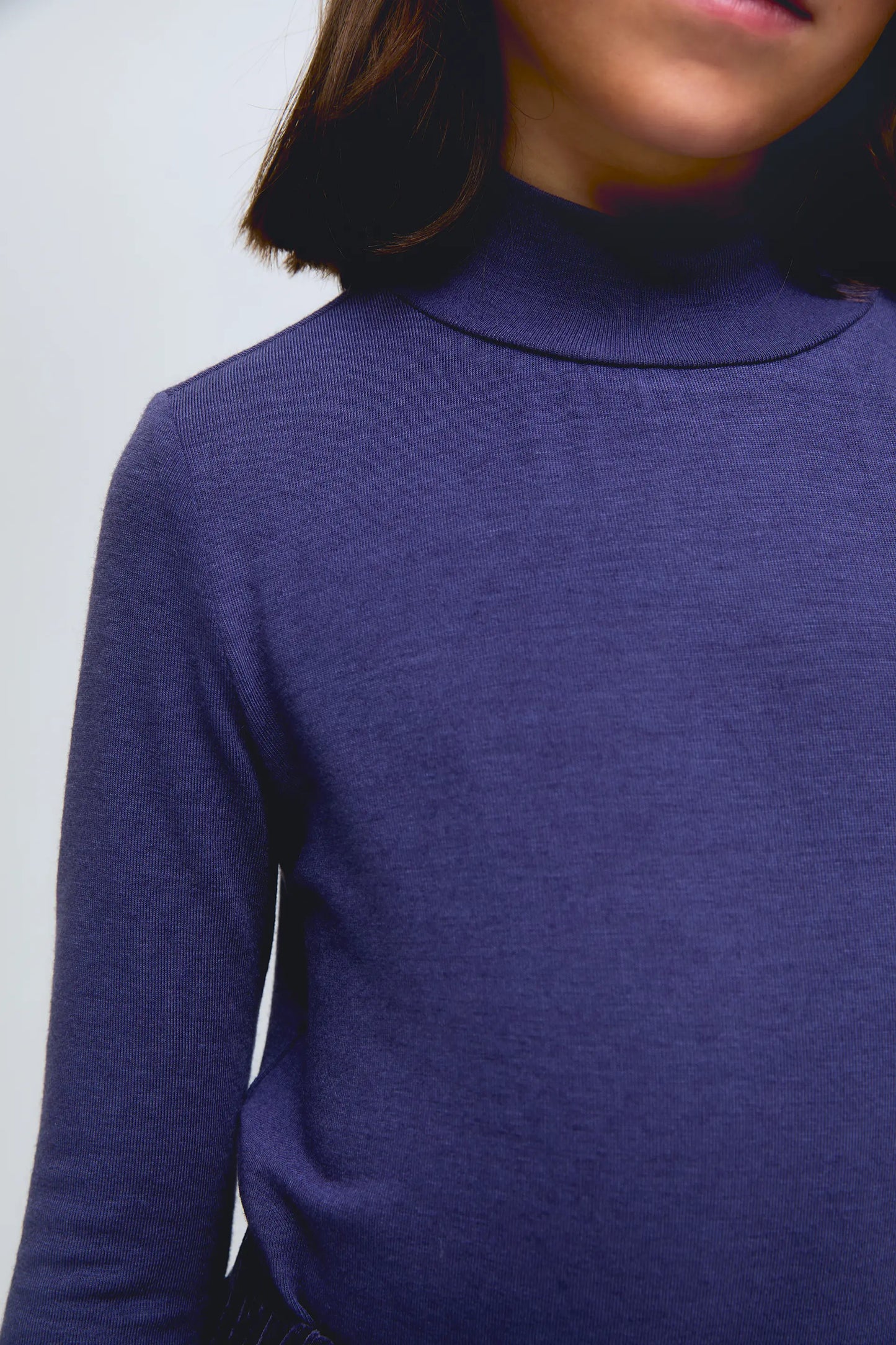 Purple turtleneck girl's sweater