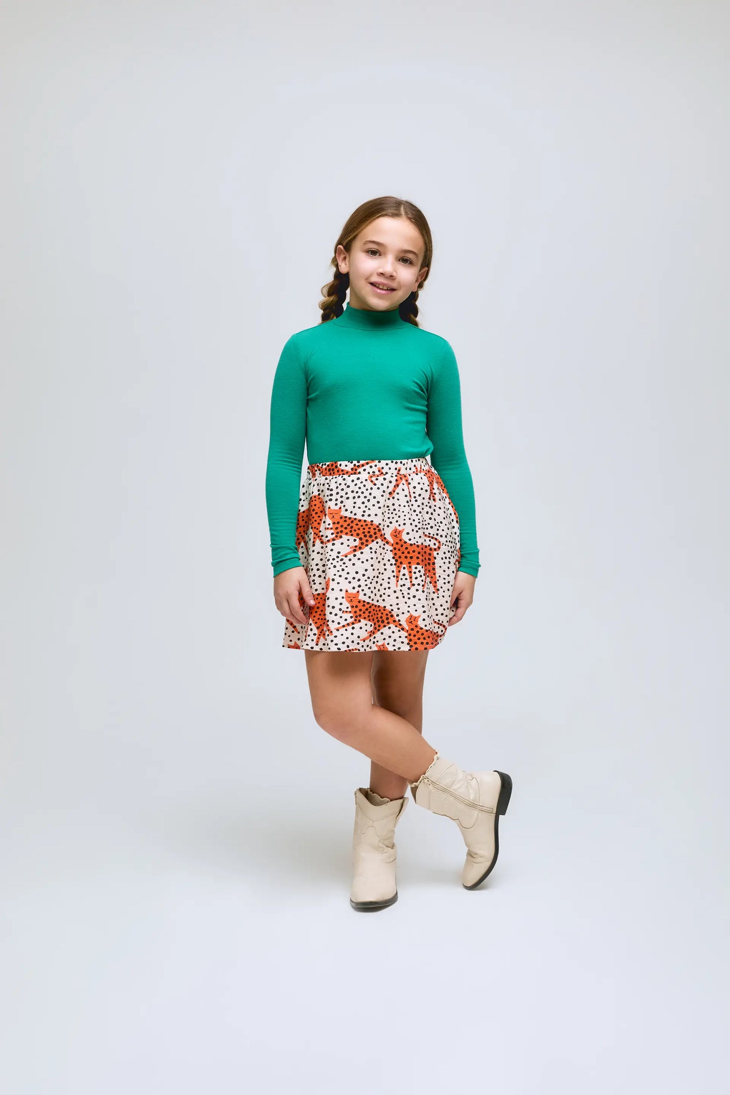 Turquoise turtleneck girl's sweater