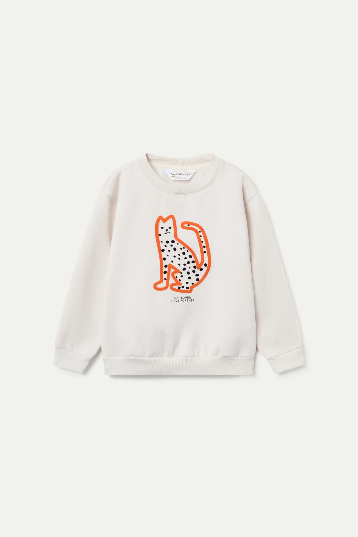 Sudadera blanca de niña con estampado leopardo