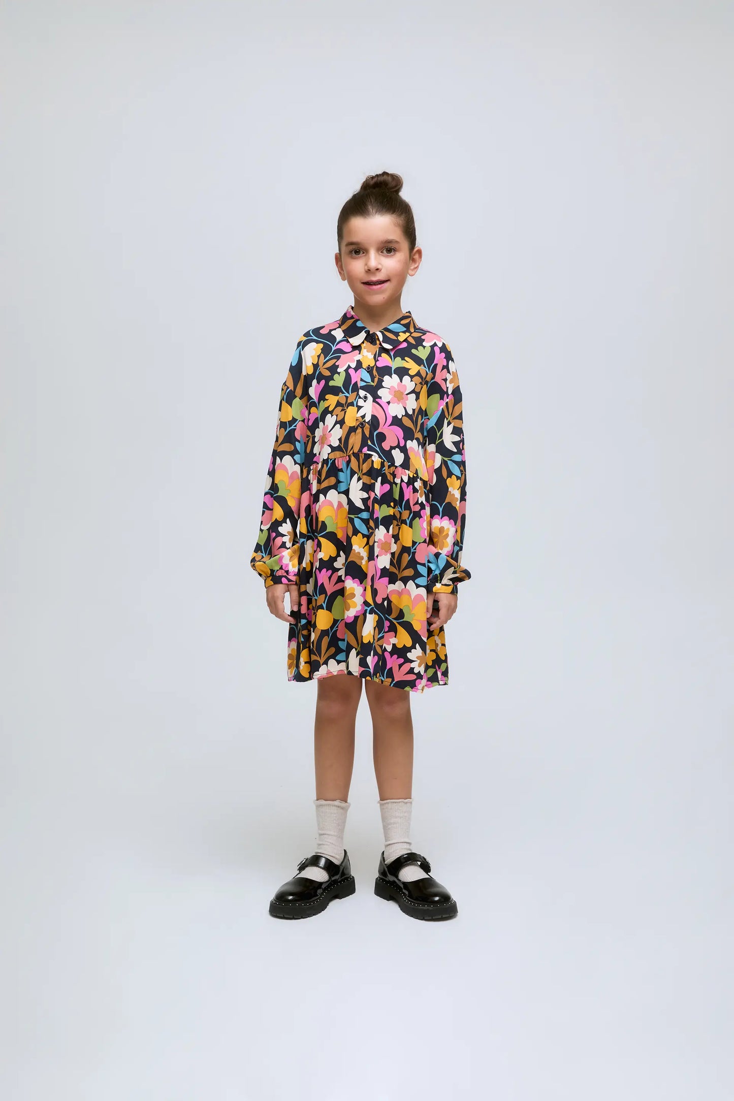 Baboushka Floral Print Short Girl's Dress