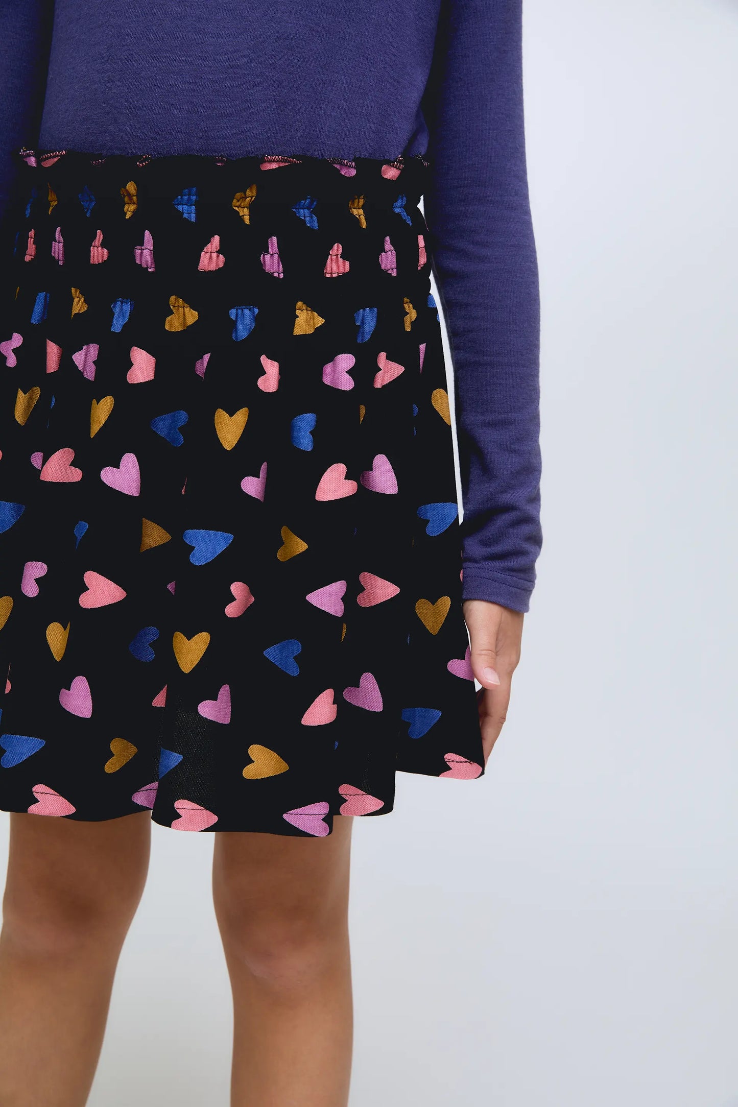Potpourri Heart Print Girl's Short Skirt