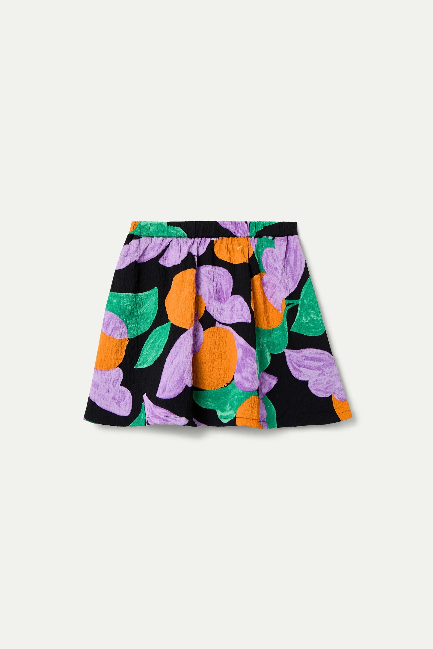 Gonna corta da bambina con stampa di frutta albicocca