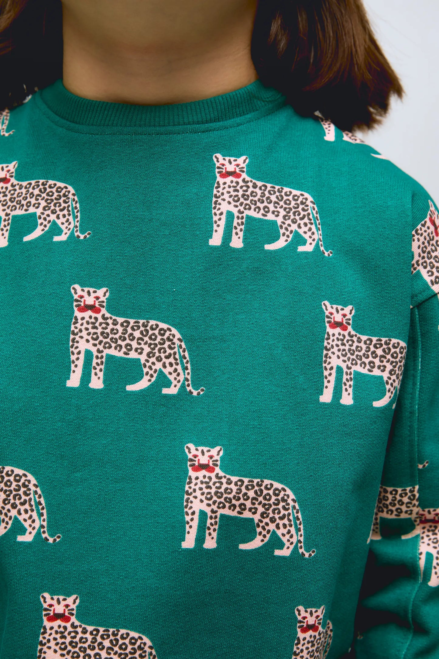 Felpa da bambina in cotone 100% con stampa del giaguaro Onca