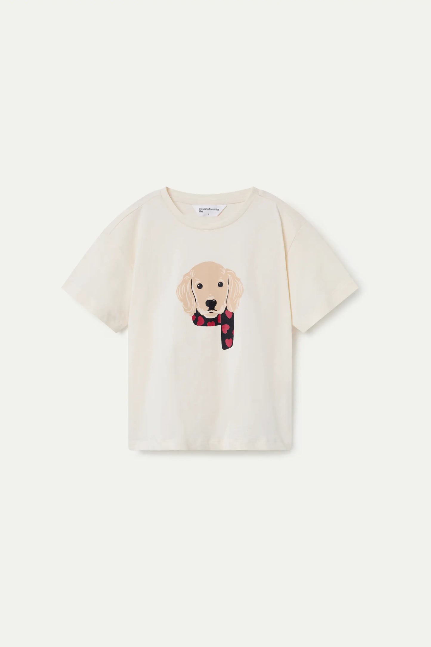 Maglietta da bambina con disegno grafico di un cucciolo