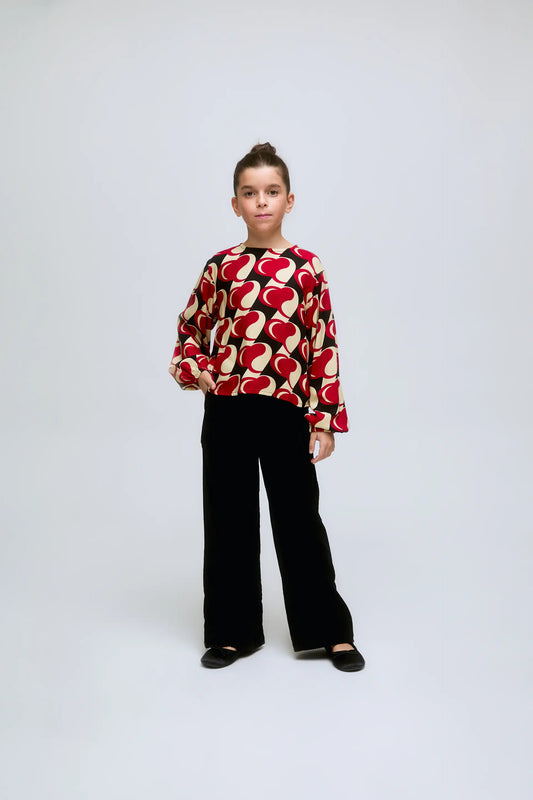 Top de niña manga larga estampado Heart Attack