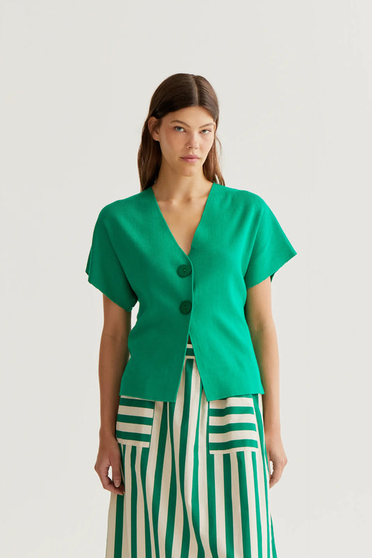 Green polka dot cardigan