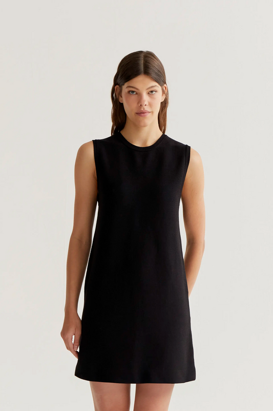 Short black knit dress