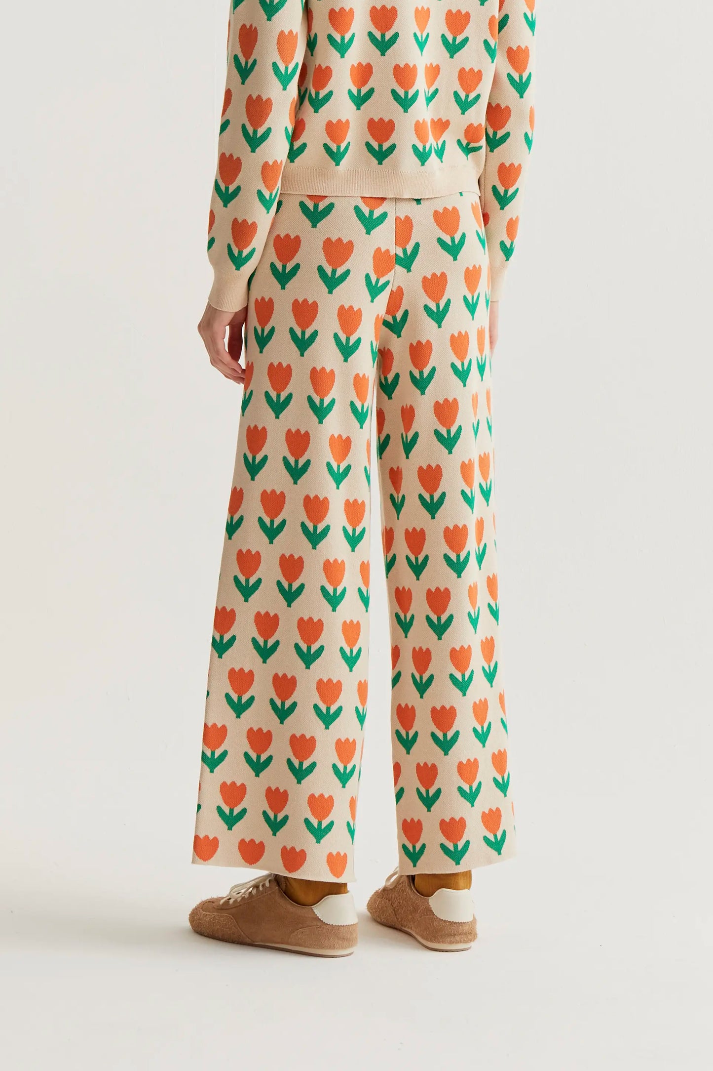 Pantalón punto con estampado Orange Tulip