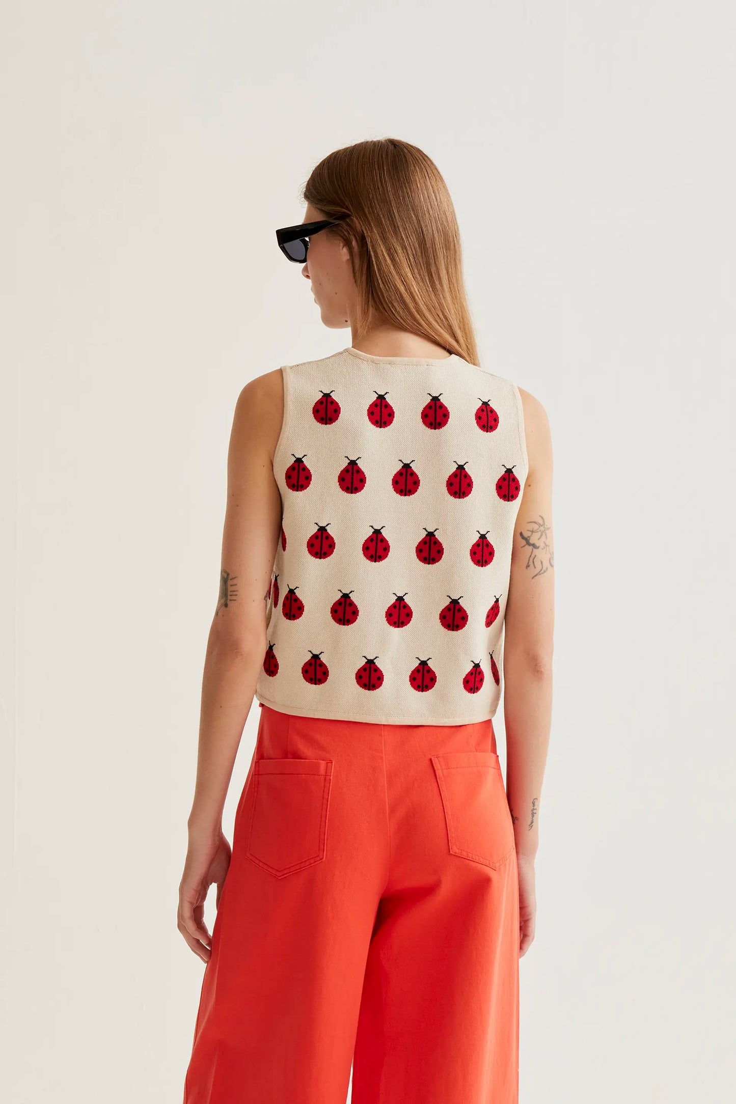Top de punto con estampado Red Coccinella