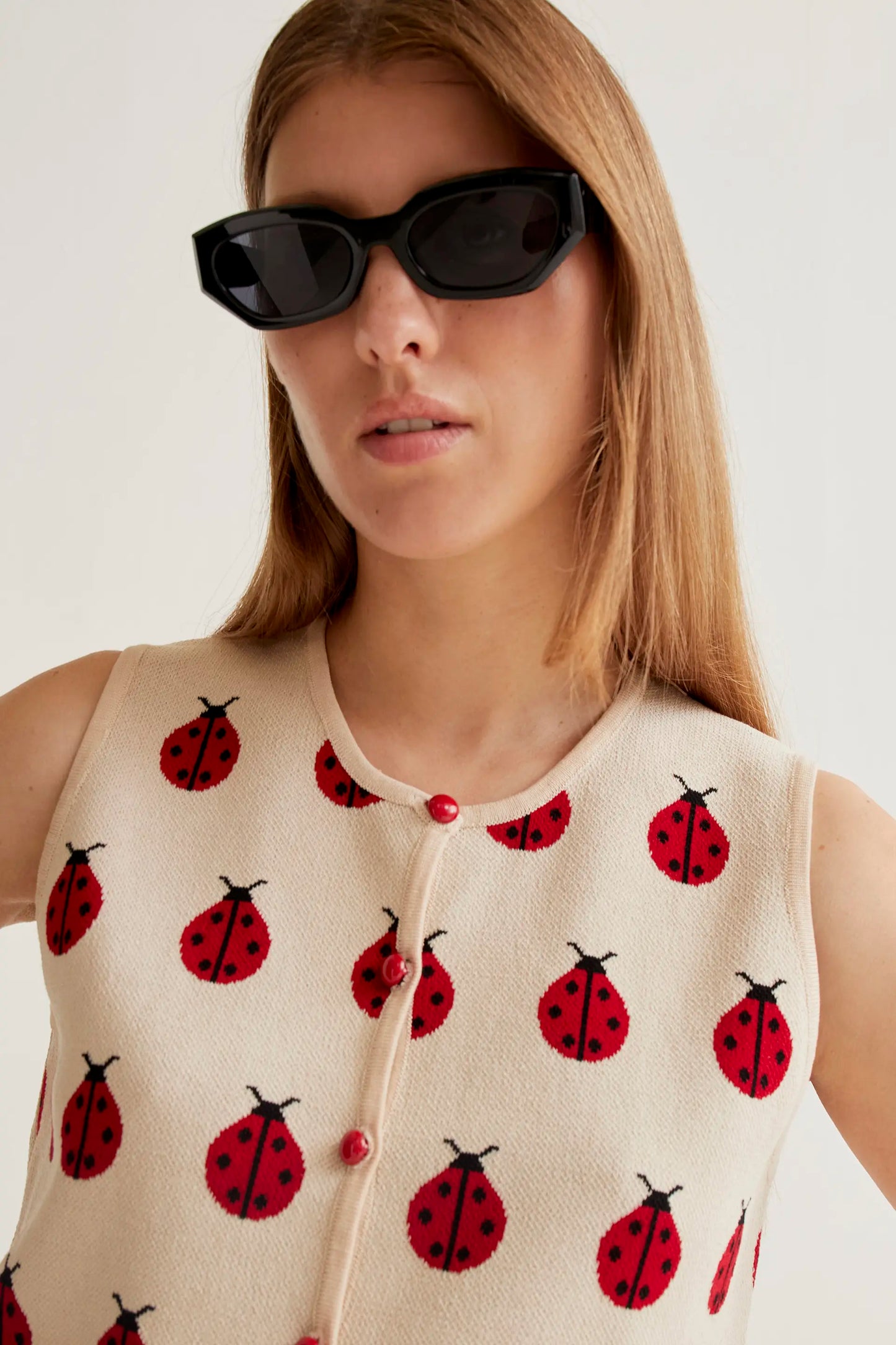 Top de punto con estampado Red Coccinella