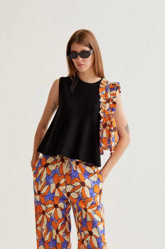 Basic black knit top