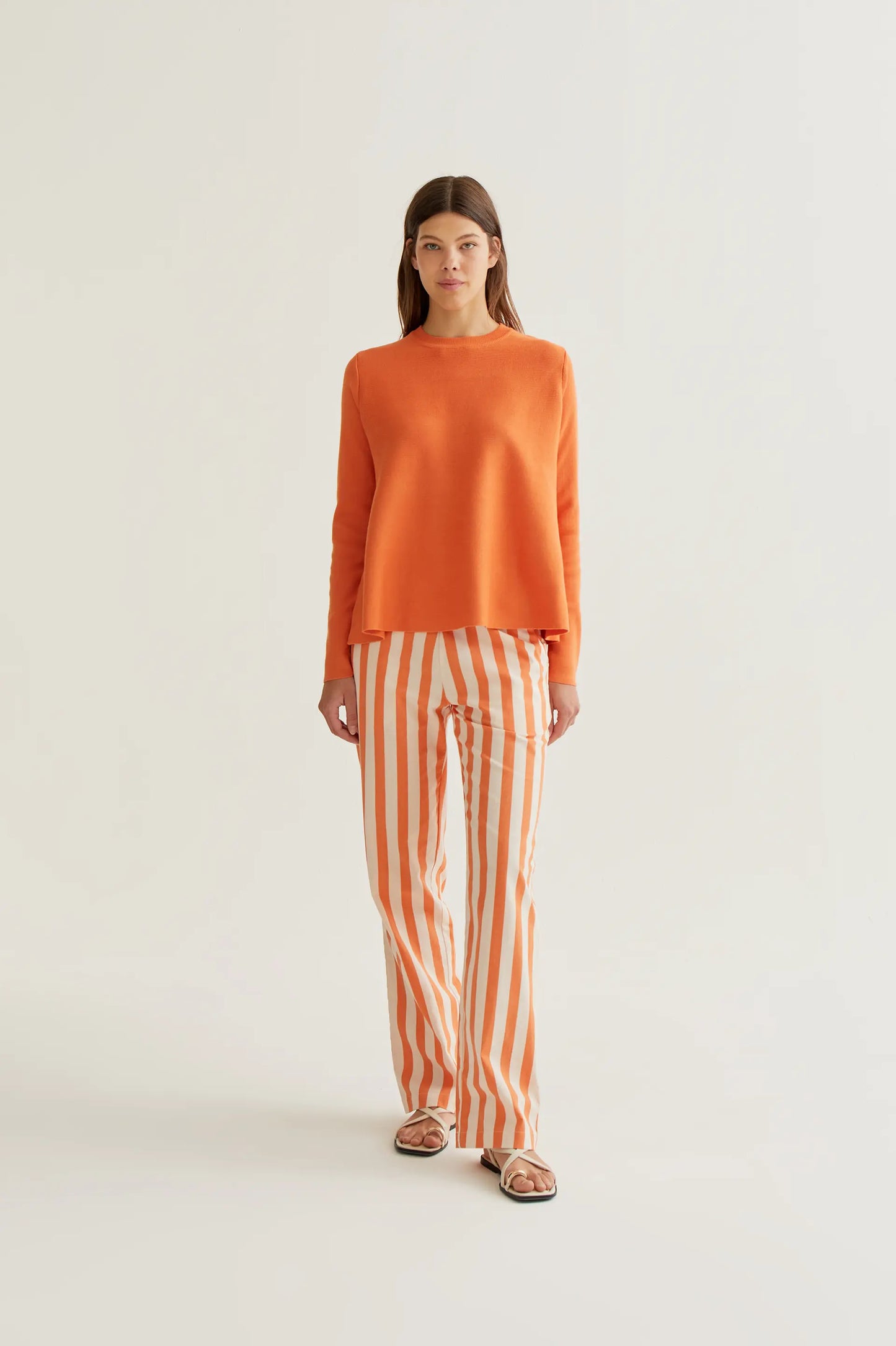 Jersey punto manga larga naranja