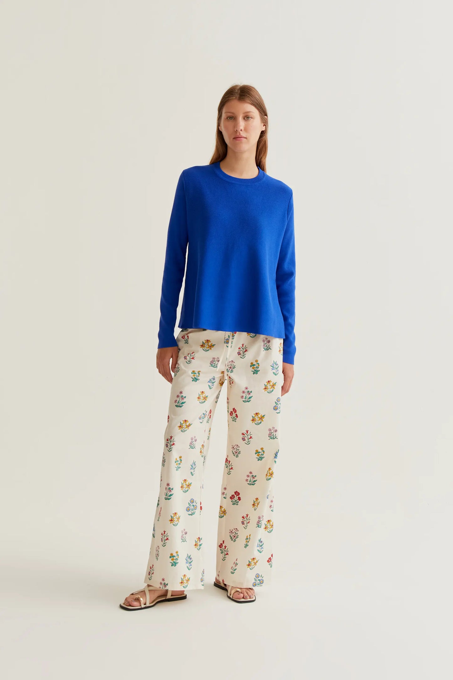 Jersey punto manga larga azul