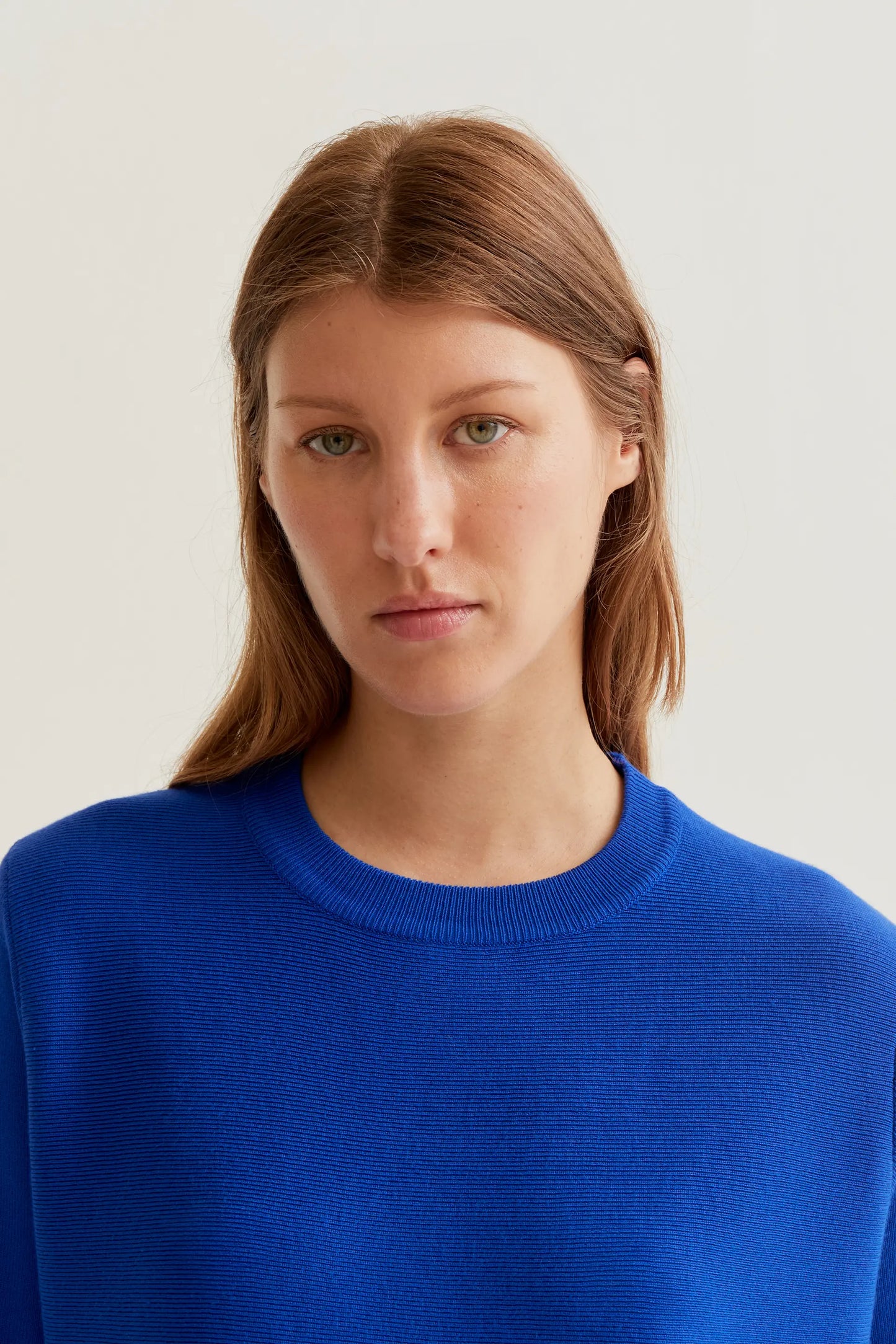Jersey punto manga larga azul