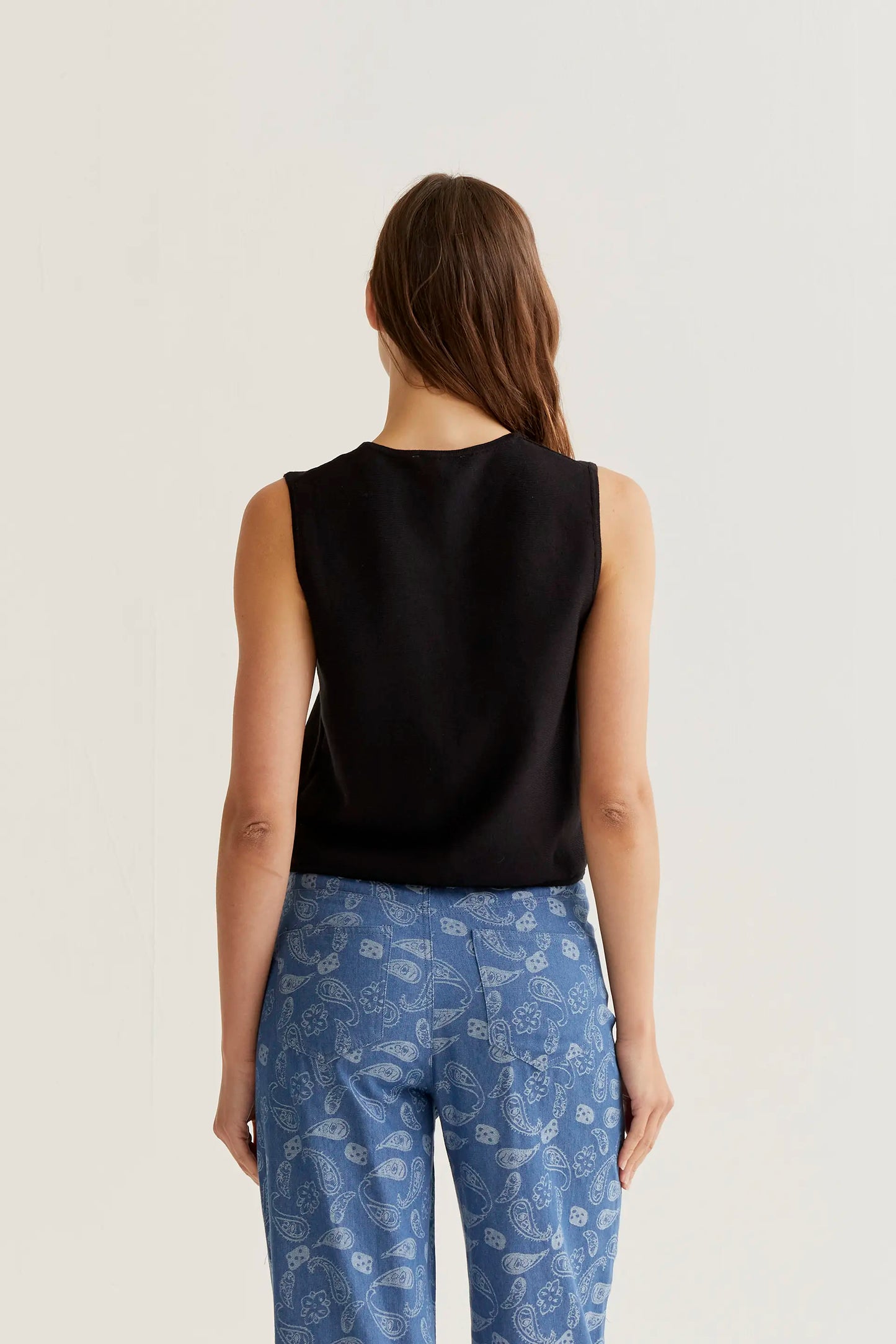 Black knitted vest top