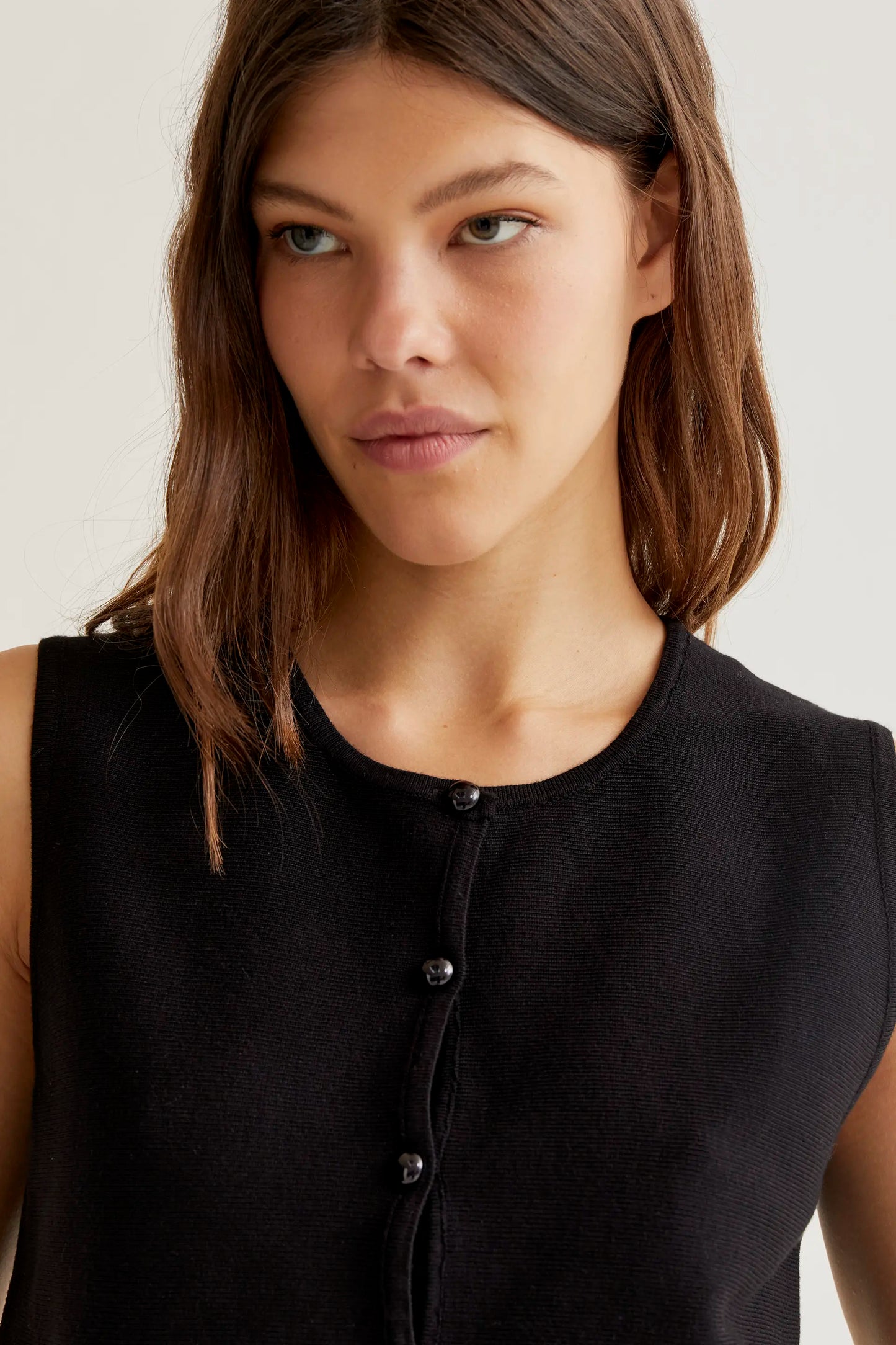 Black knitted vest top