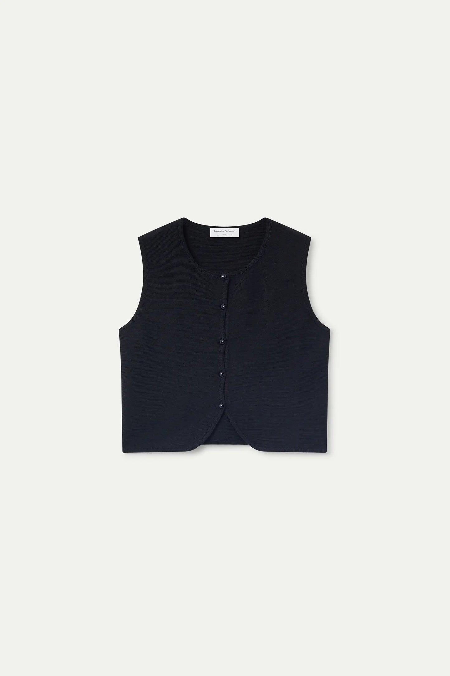 Black knitted vest top