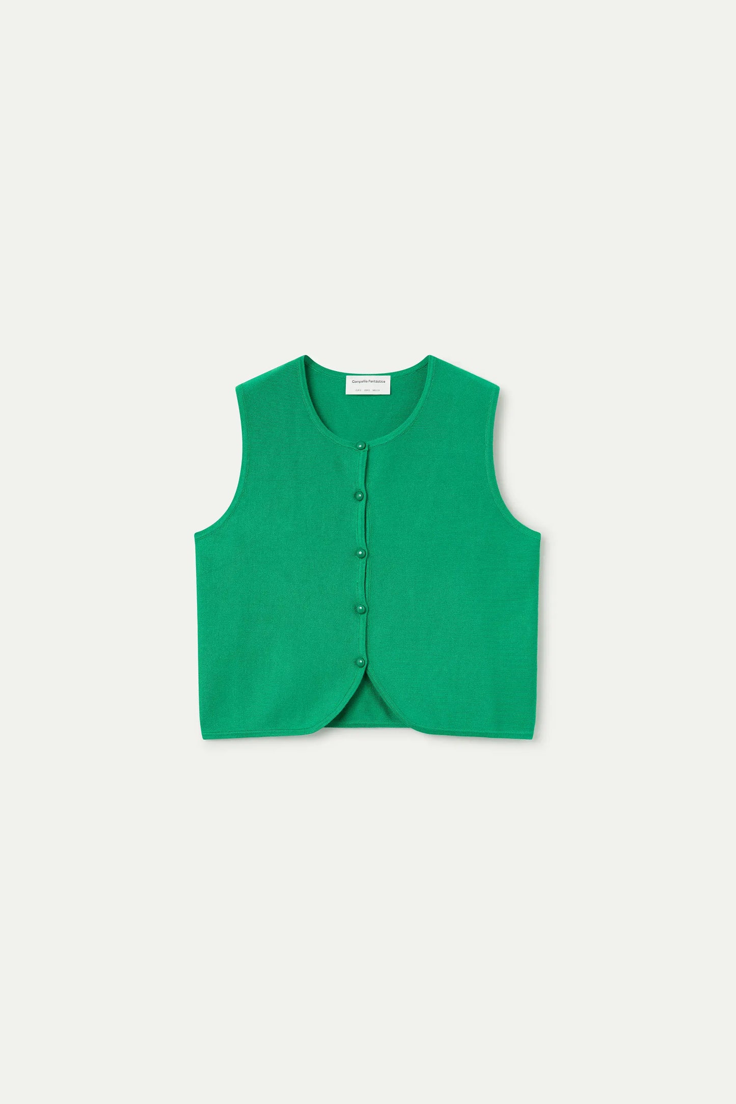 Green knit vest top