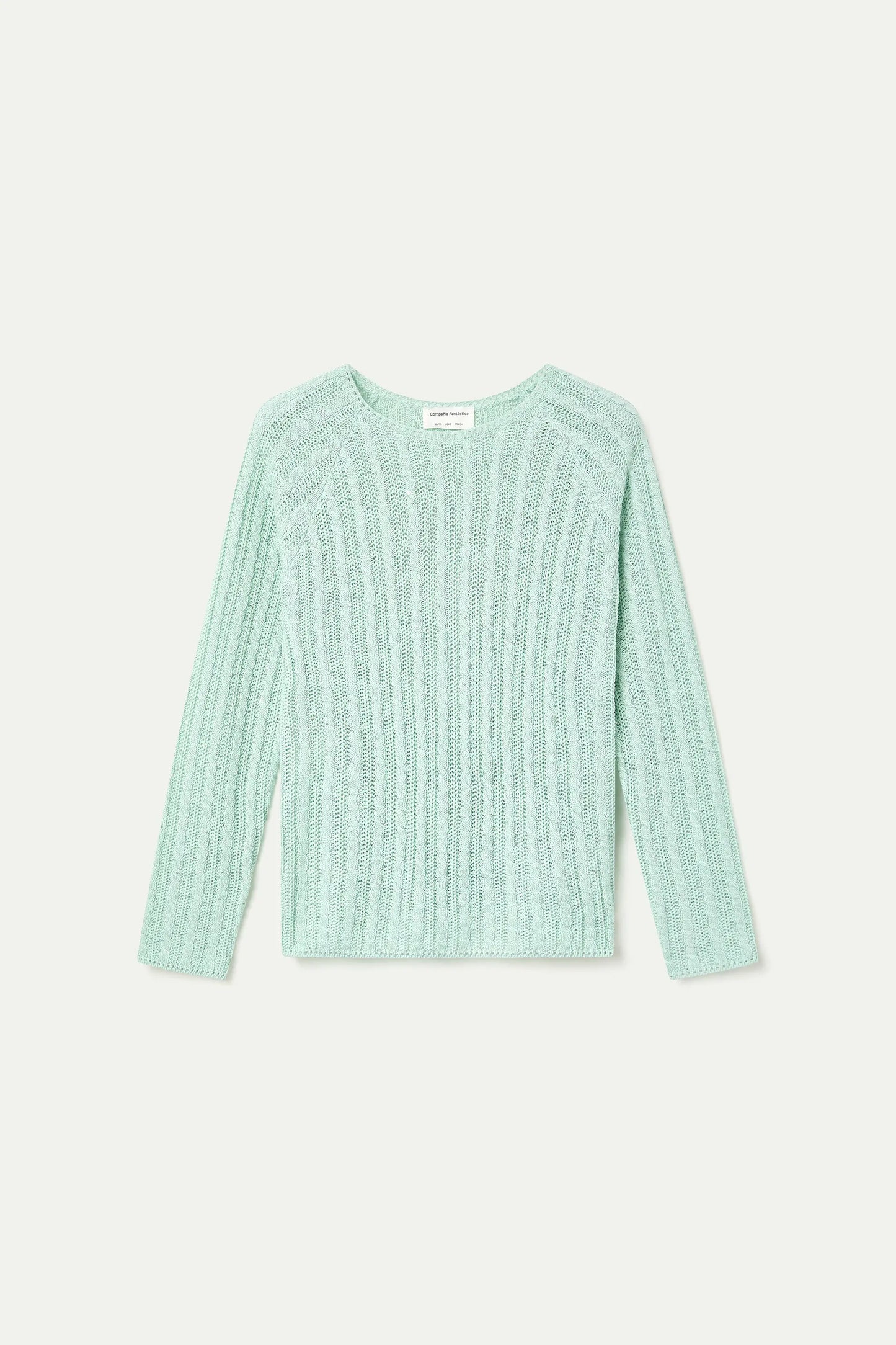 green chain stitch sweater