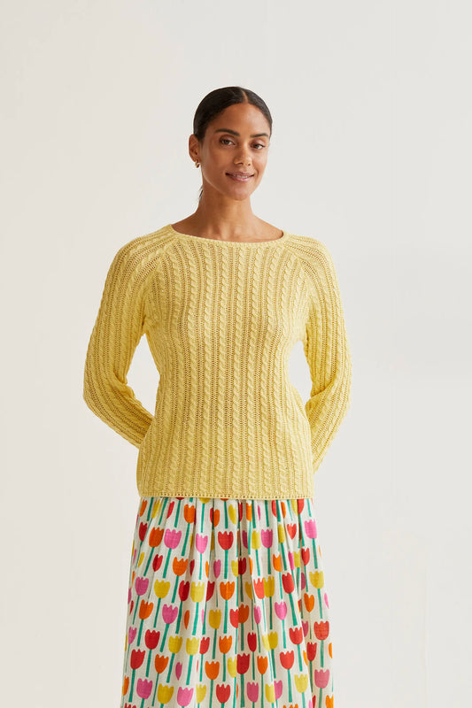 yellow chain stitch sweater