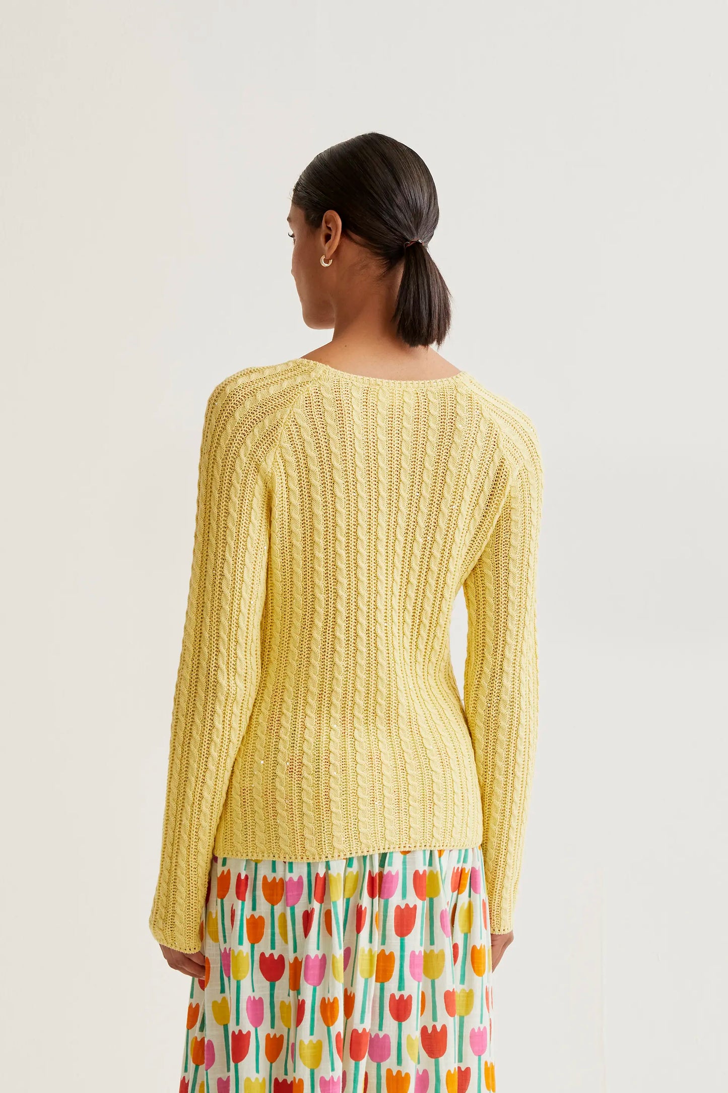 yellow chain stitch sweater