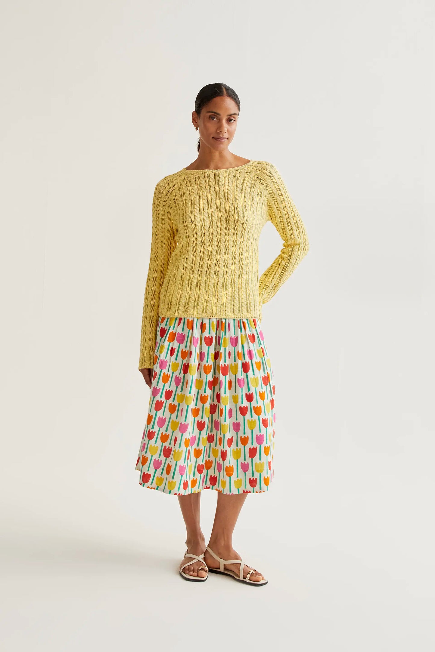 yellow chain stitch sweater