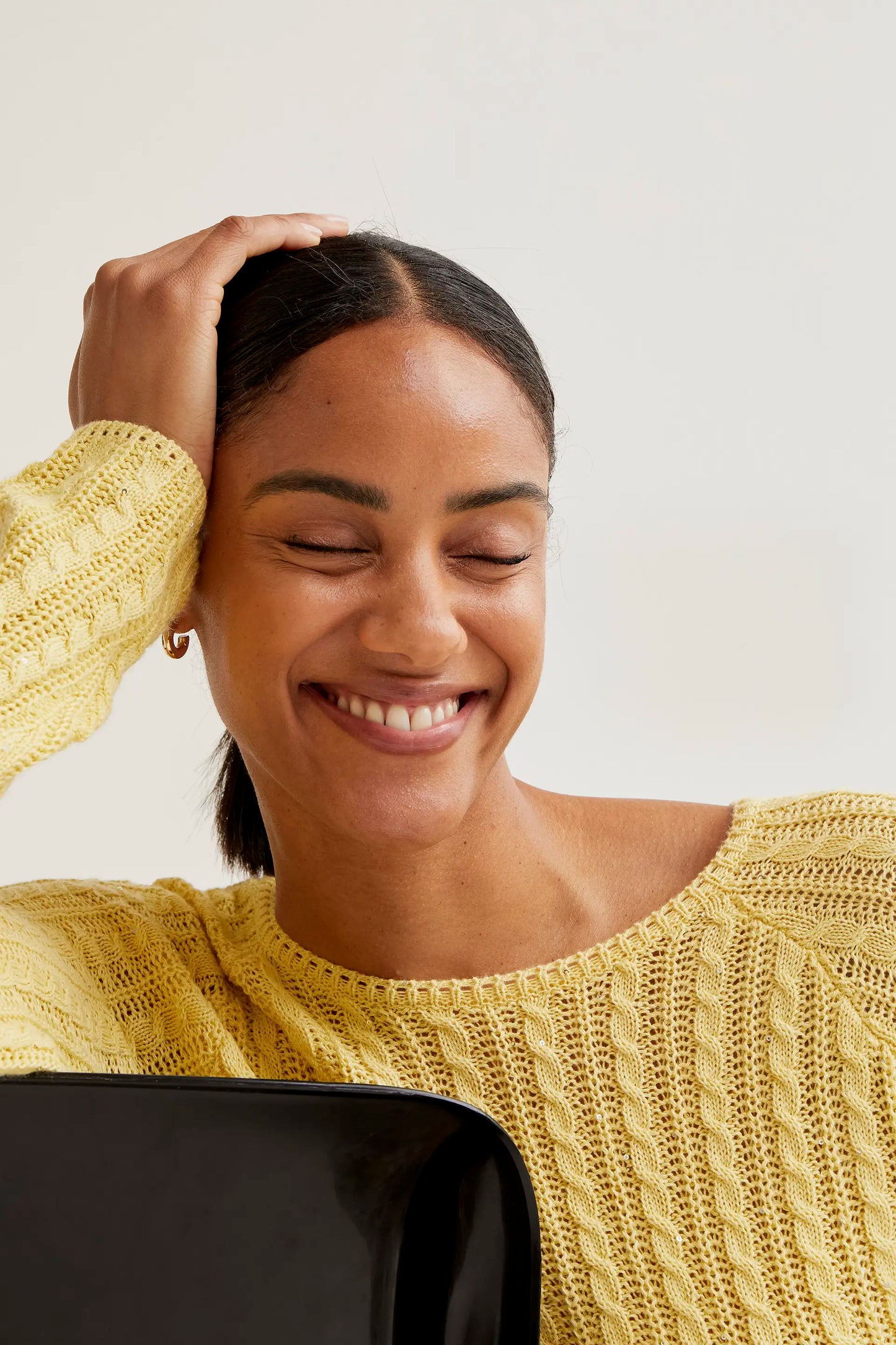 yellow chain stitch sweater