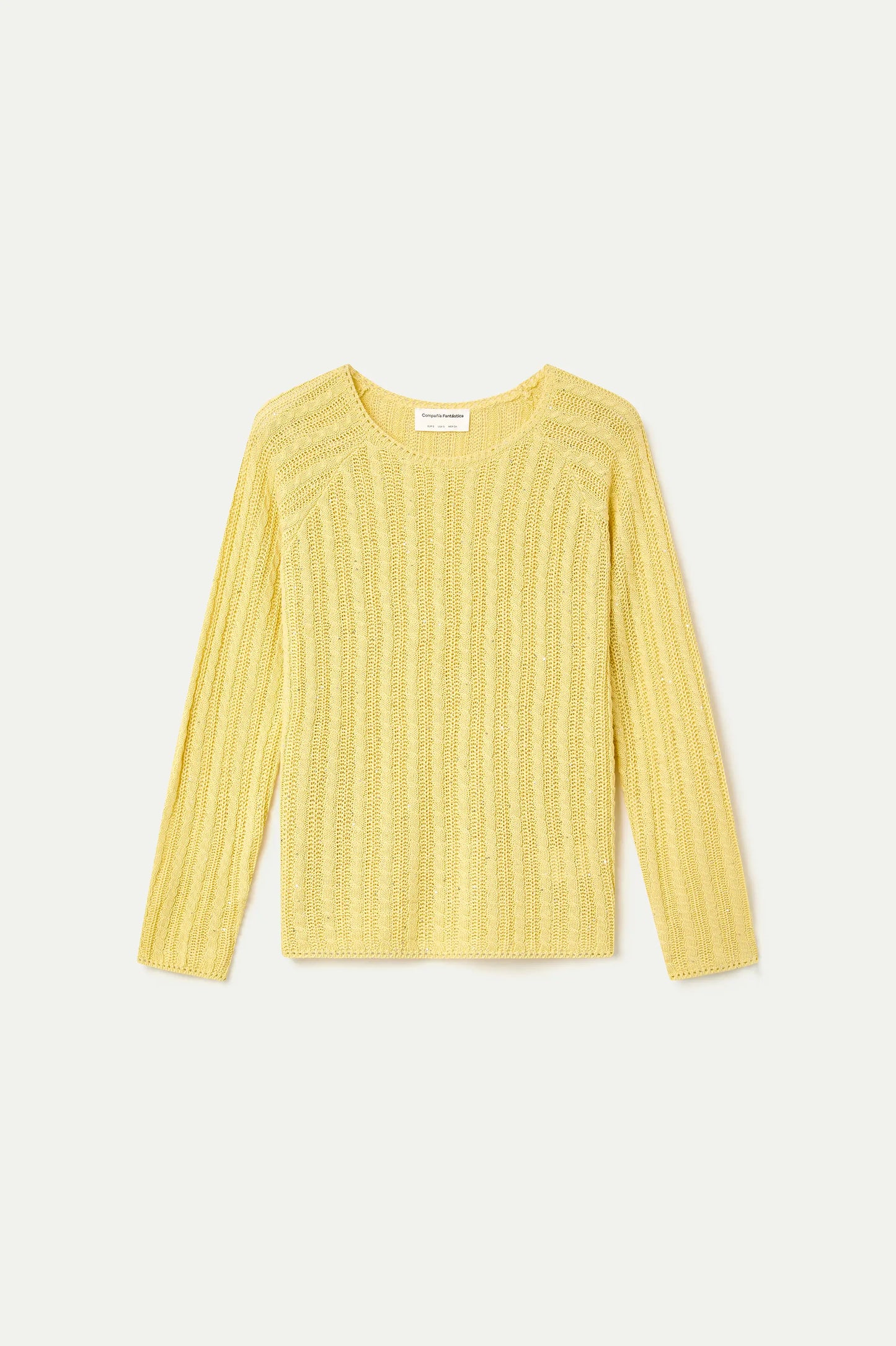 yellow chain stitch sweater