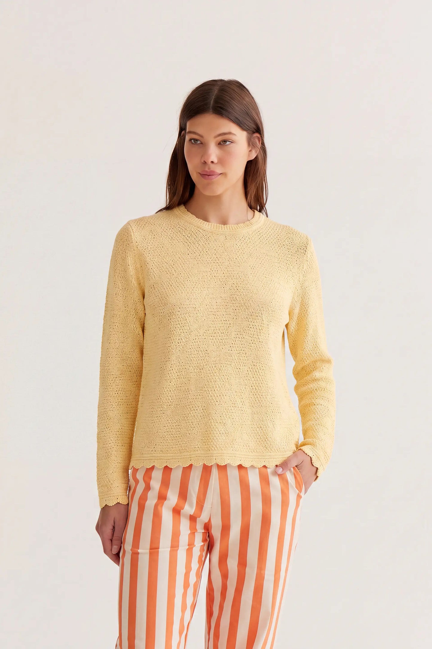 Jersey con textura amarillo claro