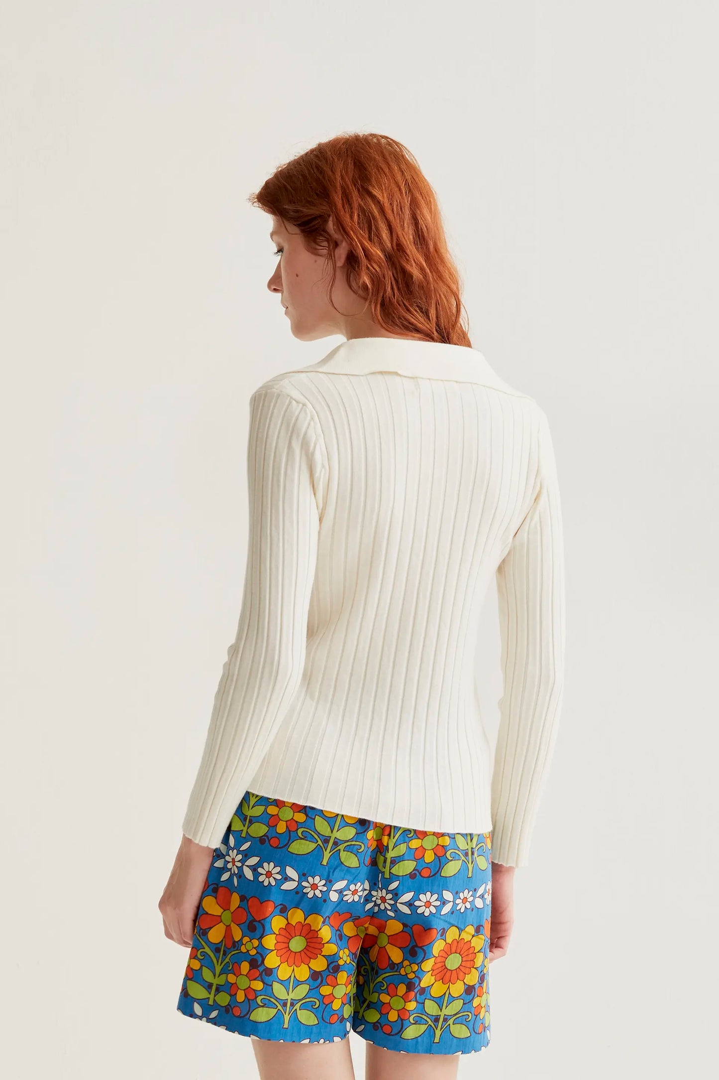 Jersey de punto blanco roto