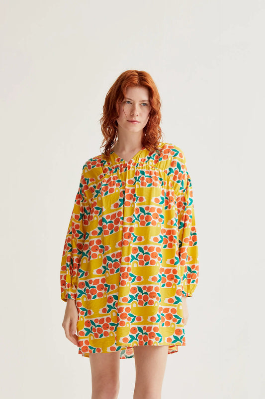 Short dress with Citrus print