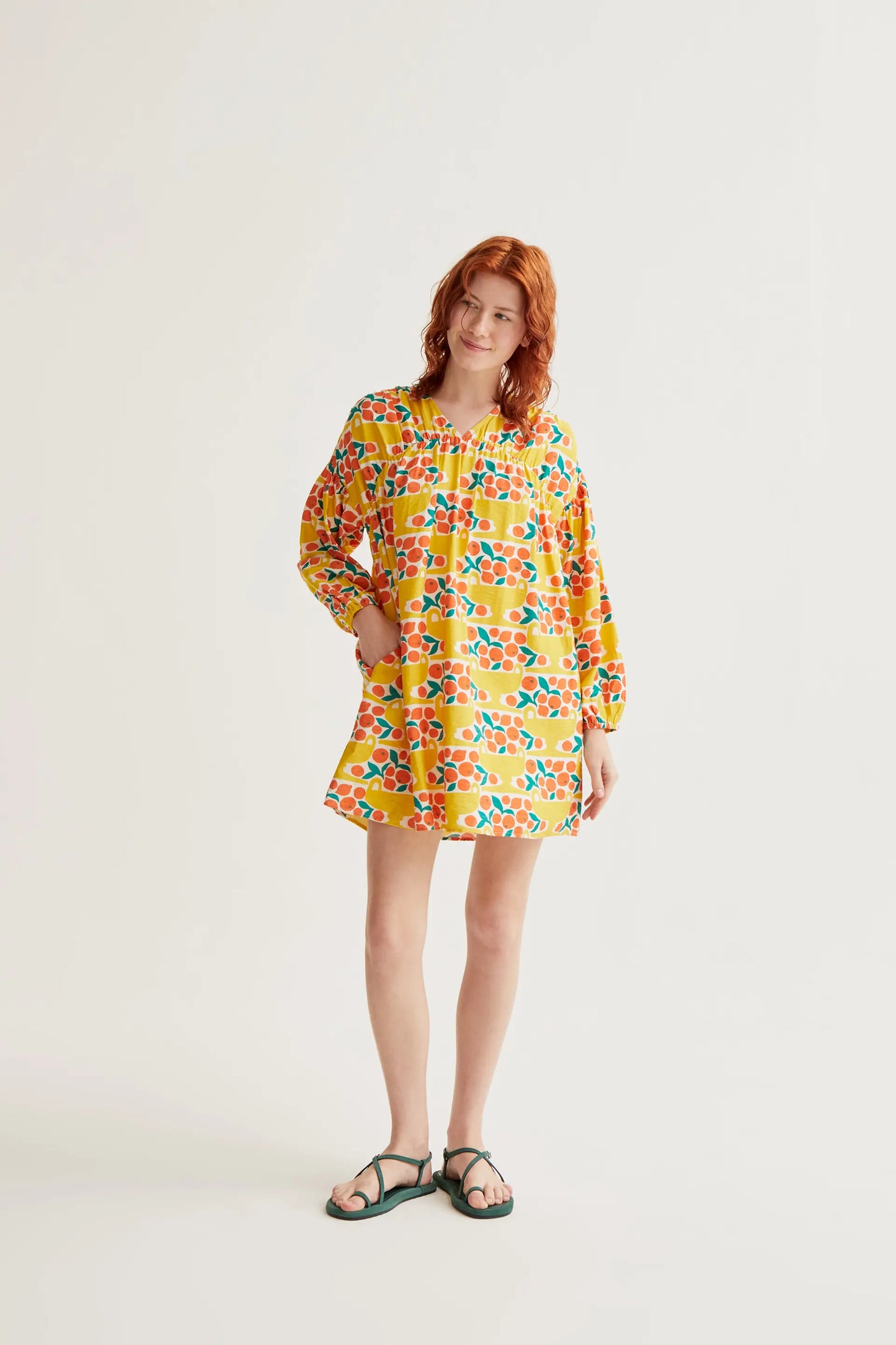 Short dress with Citrus print