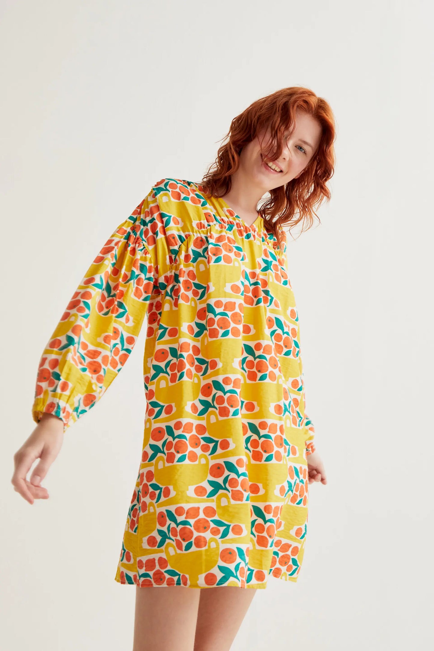 Short dress with Citrus print