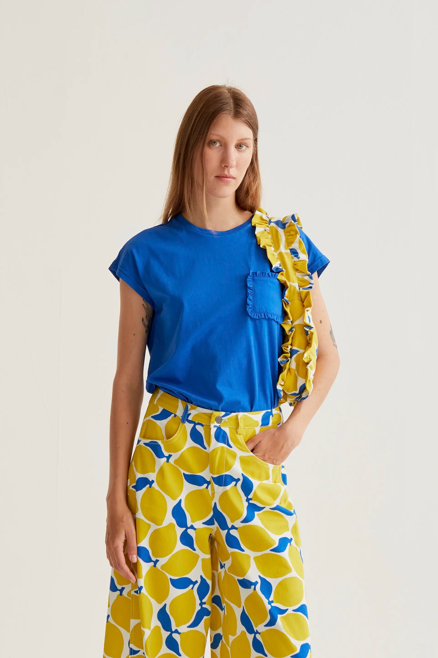 Camiseta  básica 100% algodón azul