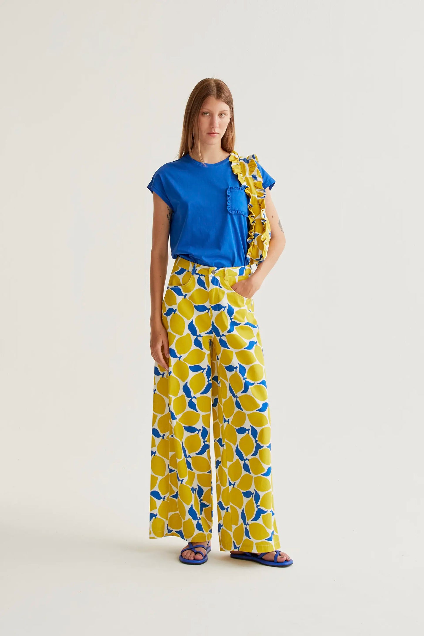 Camiseta  básica 100% algodón azul