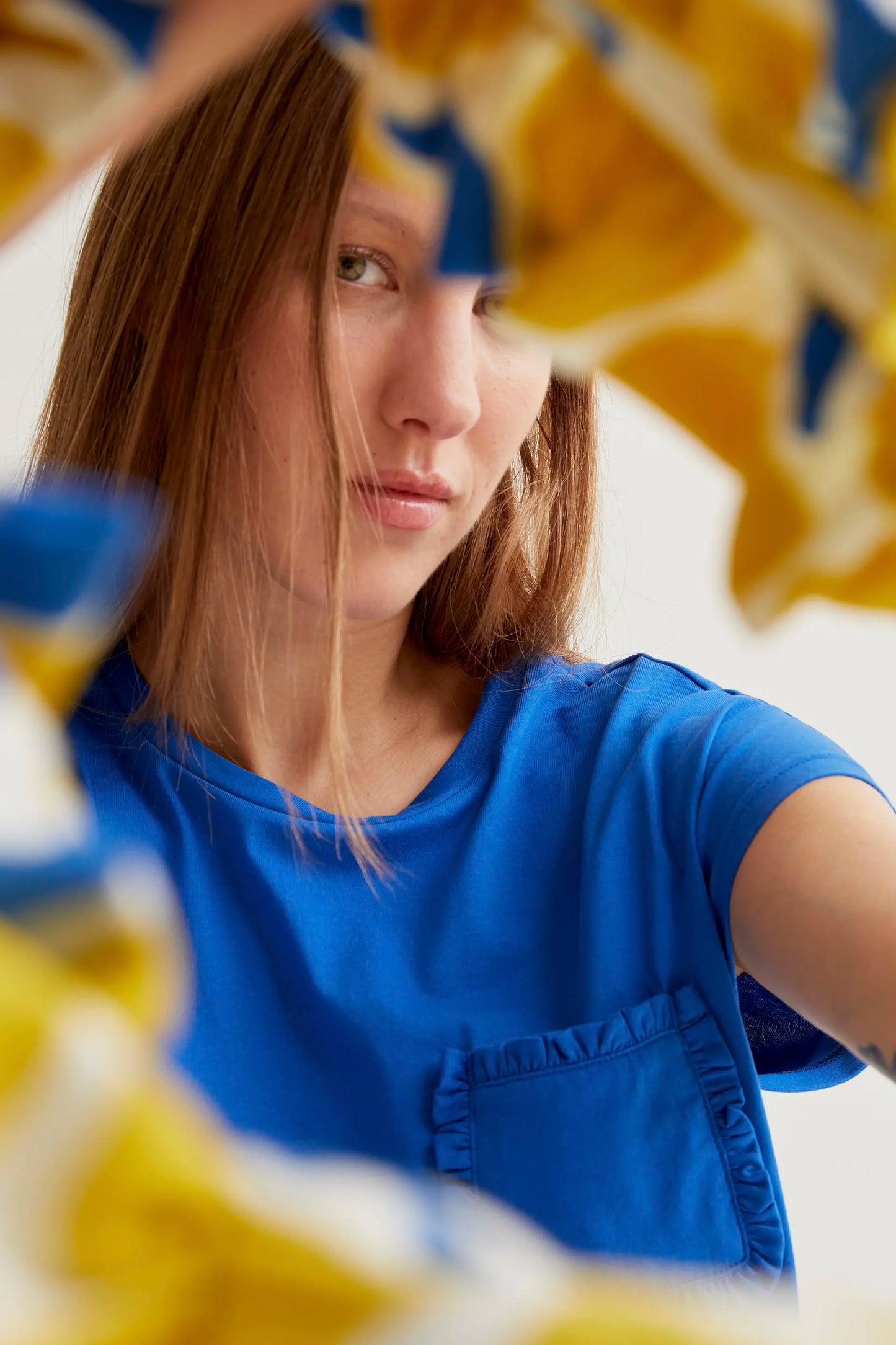 Camiseta  básica 100% algodón azul